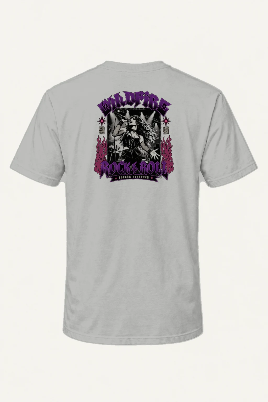 "Wildfire Rock & Roll" Heavyweight Unisex Crewneck T-shirt | Gildan 5000