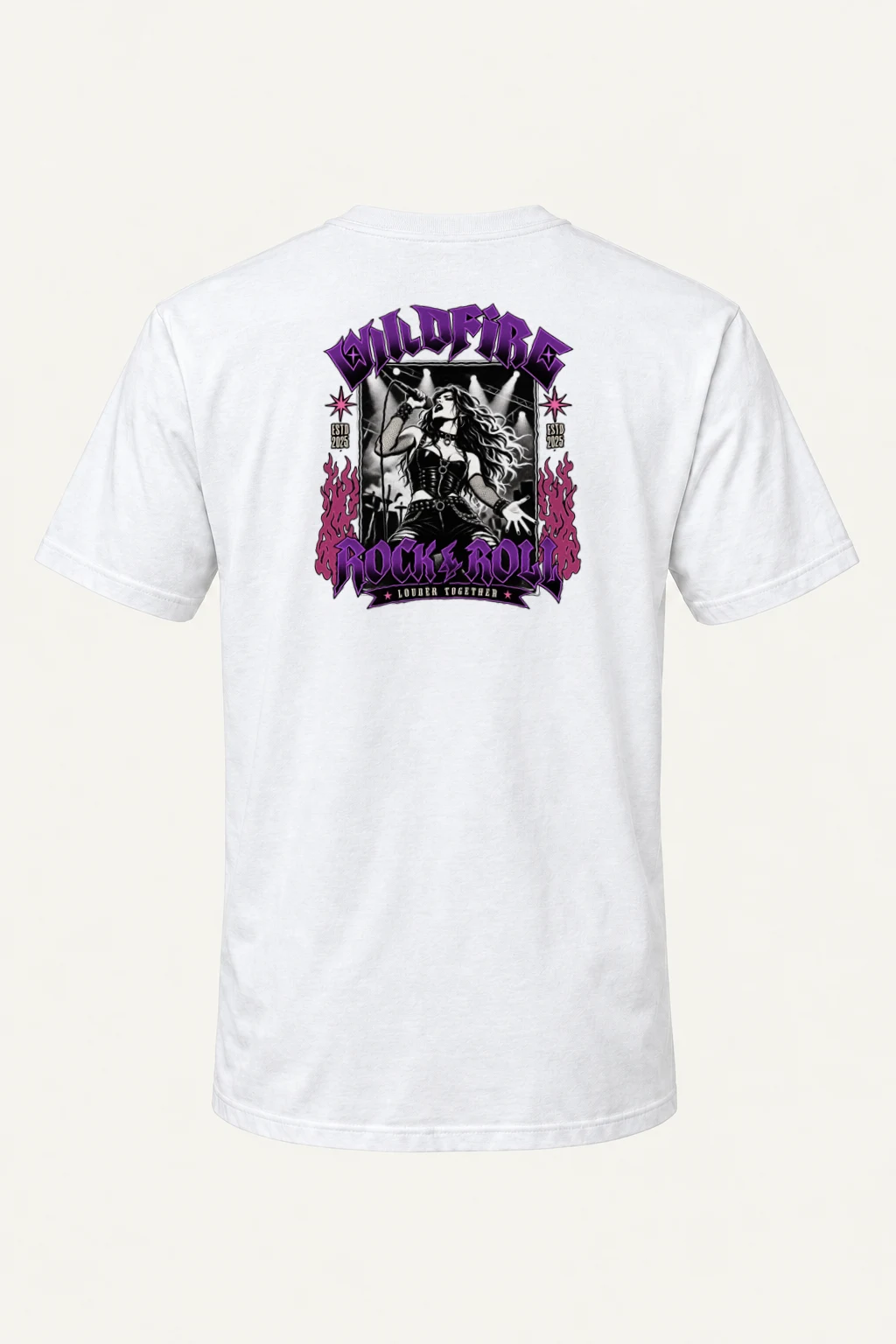 "Wildfire Rock & Roll" Heavyweight Unisex Crewneck T-shirt | Gildan 5000