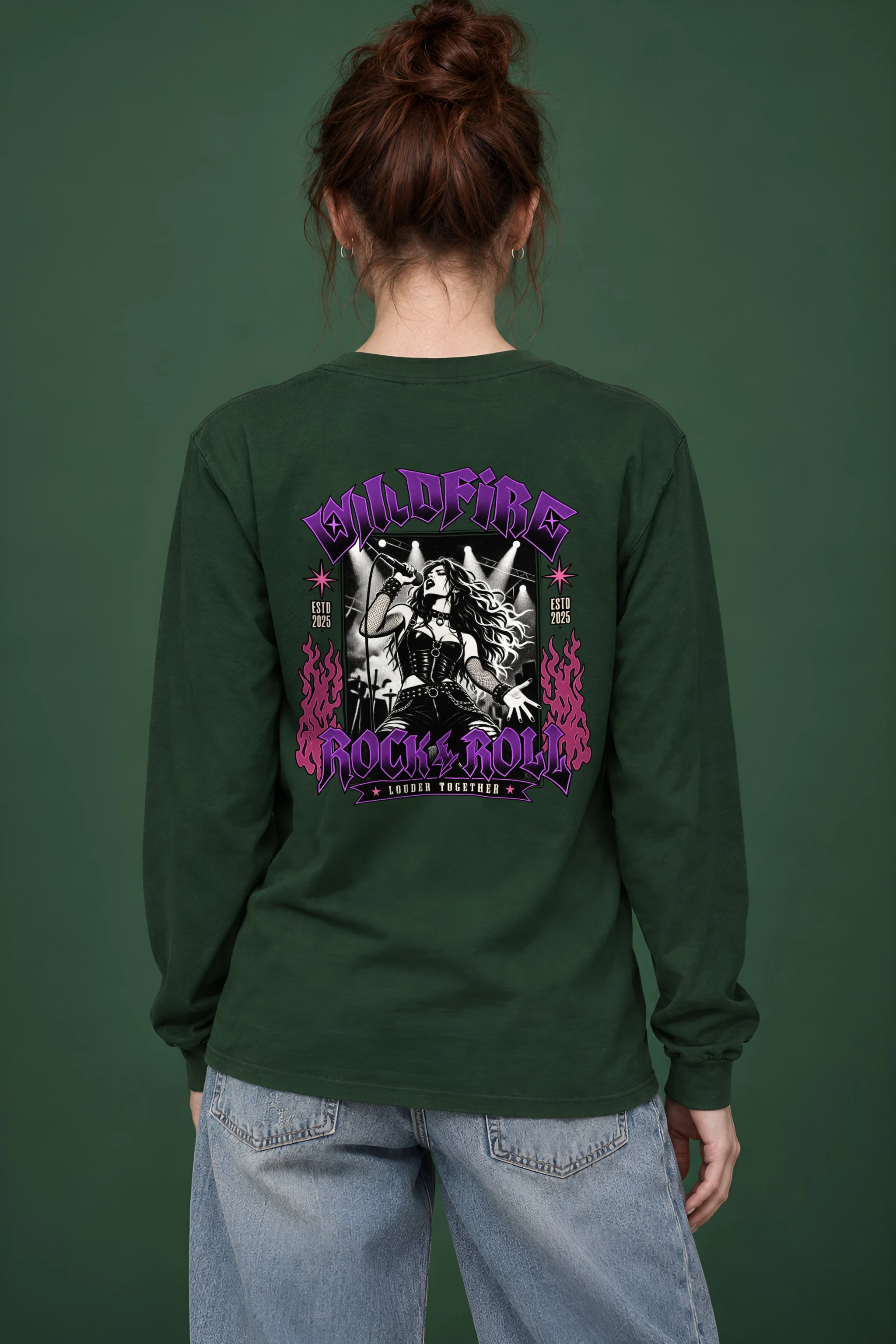 "Wildfire Rock & Roll" Unisex Longsleeve T-shirt