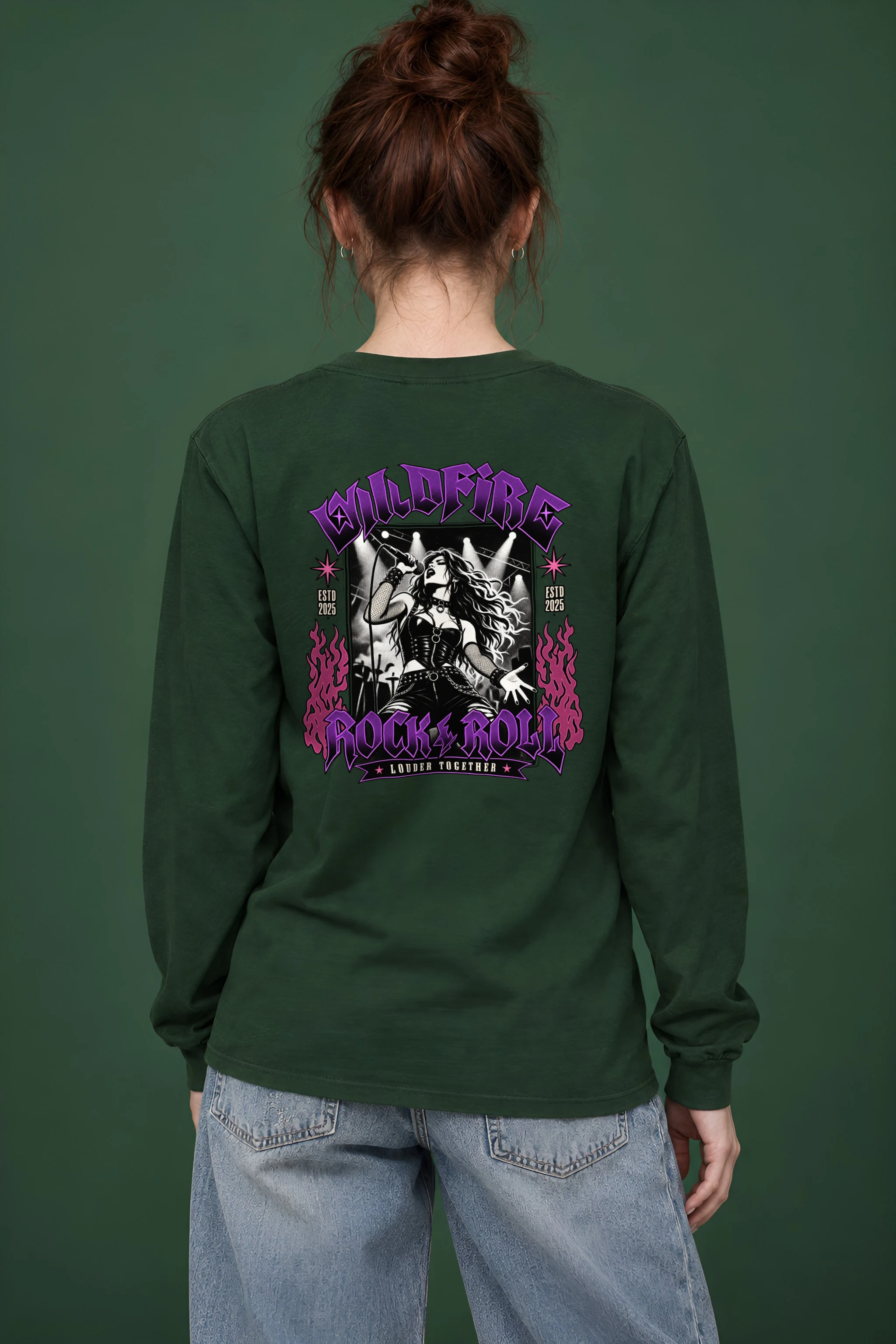 "Wildfire Rock & Roll" Unisex Longsleeve T-shirt