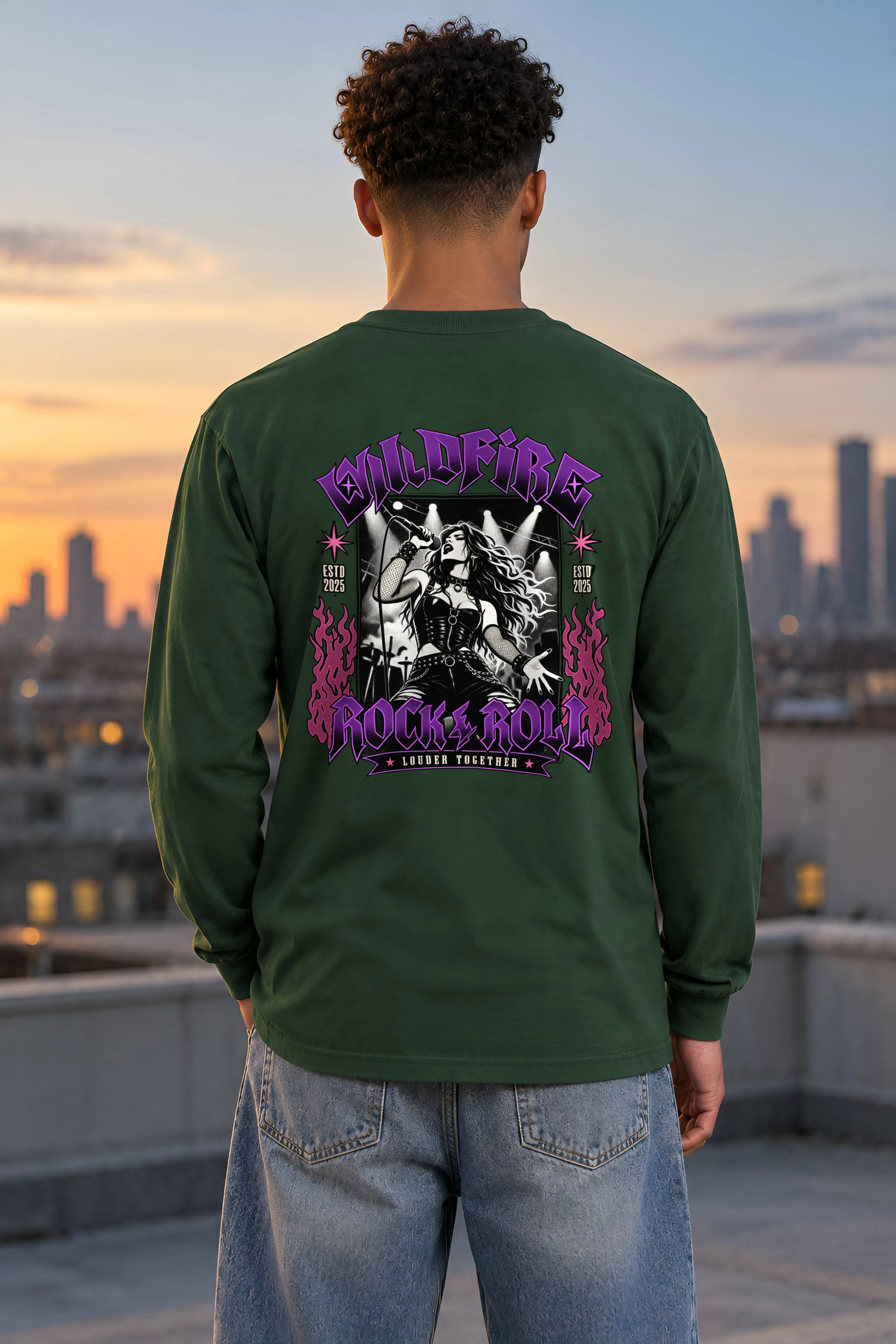 "Wildfire Rock & Roll" Unisex Longsleeve T-shirt