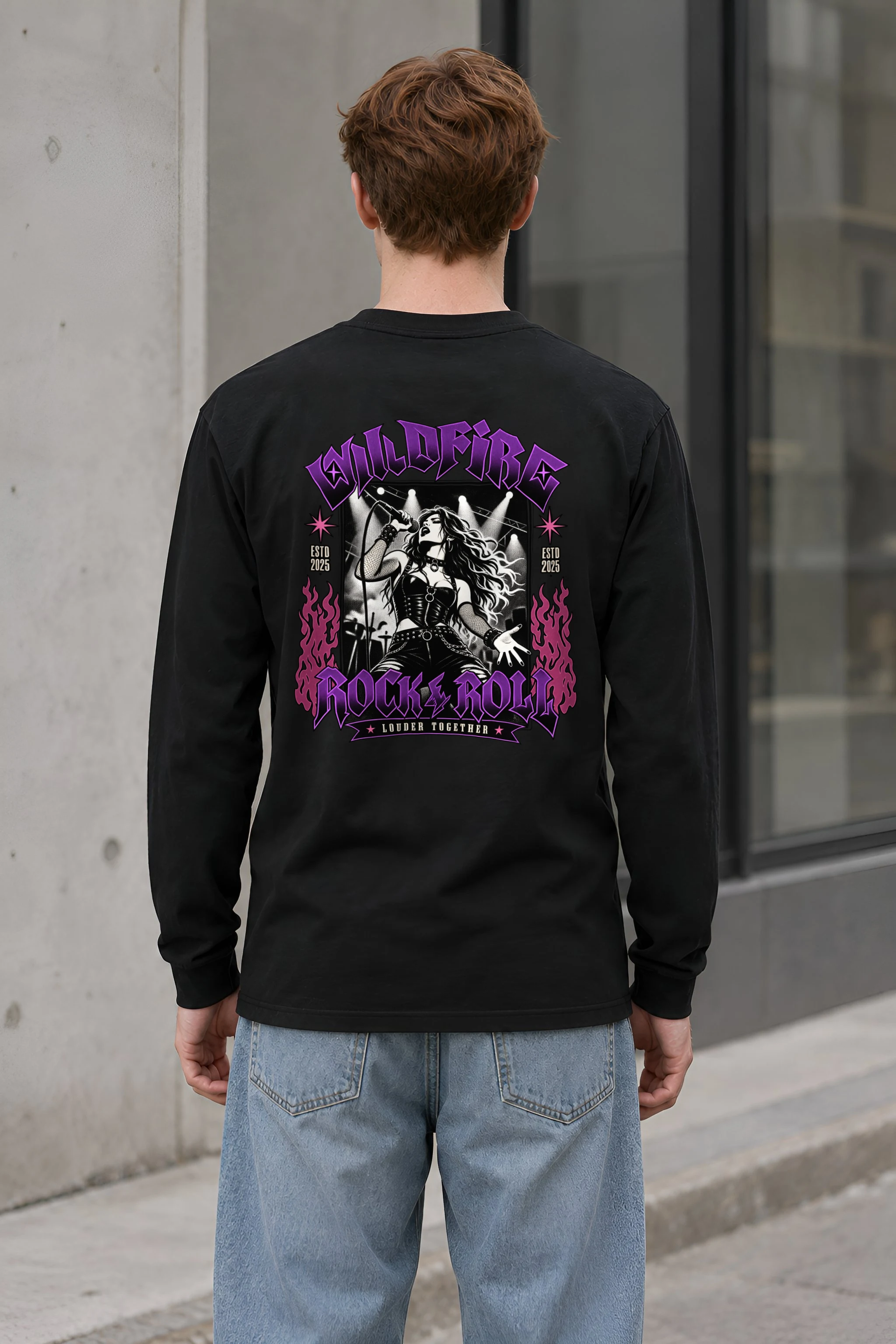 "Wildfire Rock & Roll" Unisex Longsleeve T-shirt