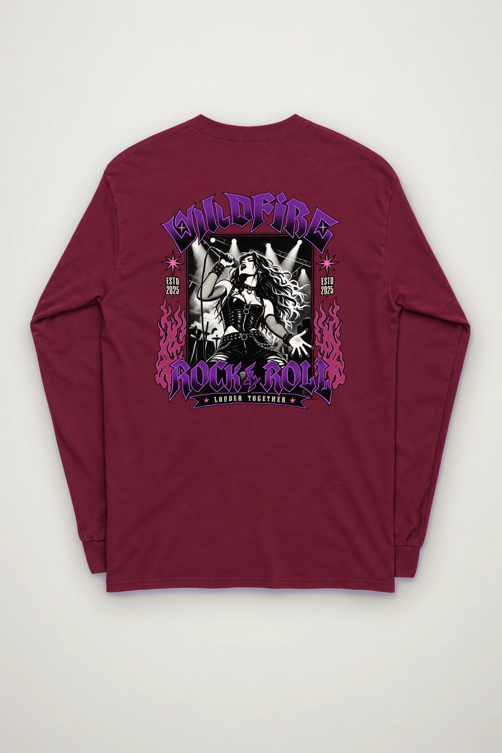 "Wildfire Rock & Roll" Unisex Longsleeve T-shirt