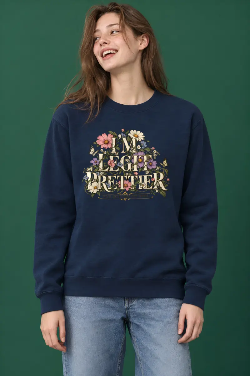 "Wildflower Butterfly Typography" Heavy Blend Unisex Crewneck Sweatshirt