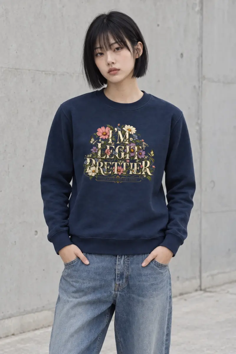 "Wildflower Butterfly Typography" Heavy Blend Unisex Crewneck Sweatshirt