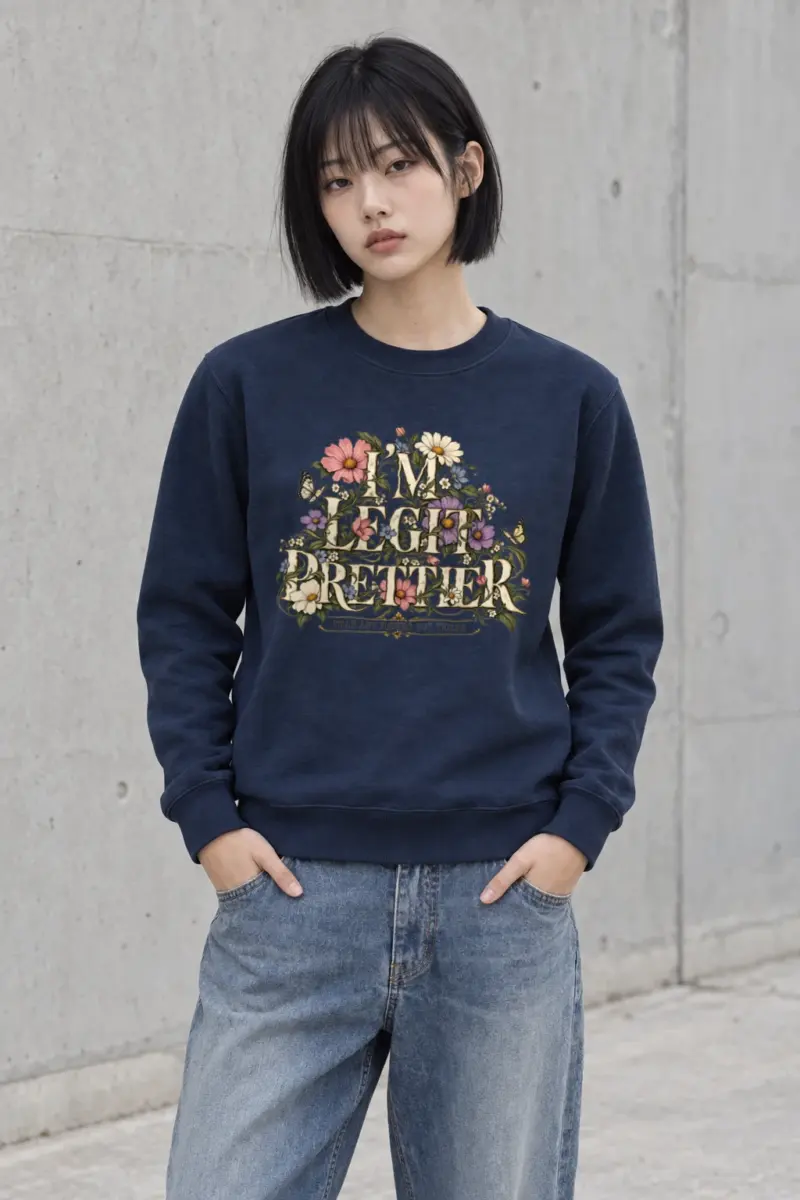 "Wildflower Butterfly Typography" Heavy Blend Unisex Crewneck Sweatshirt