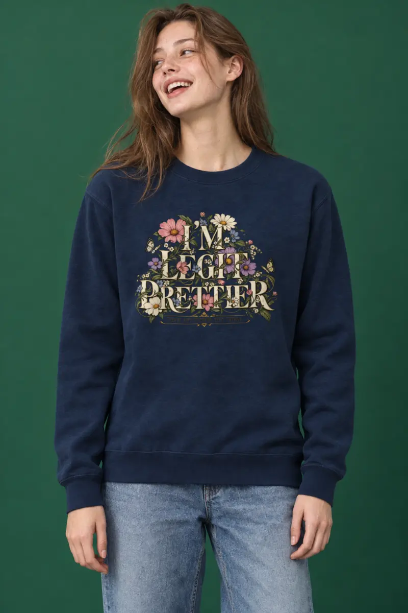"Wildflower Butterfly Typography" Heavy Blend Unisex Crewneck Sweatshirt