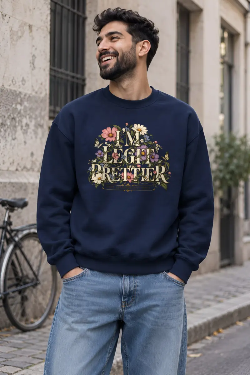 "Wildflower Butterfly Typography" Heavy Blend Unisex Crewneck Sweatshirt