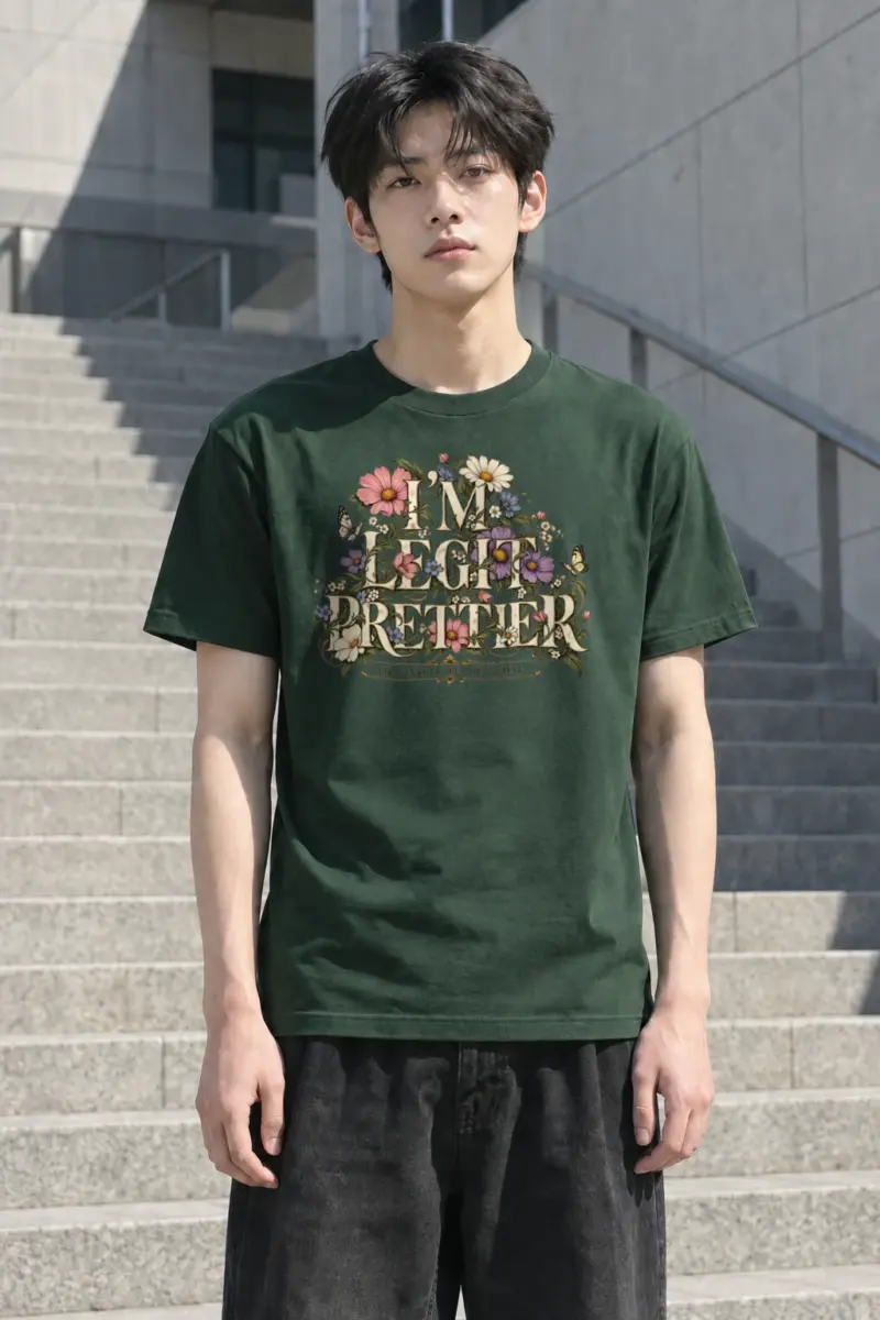 "Wildflower Butterfly Typography" Heavyweight Unisex Crewneck T-shirt