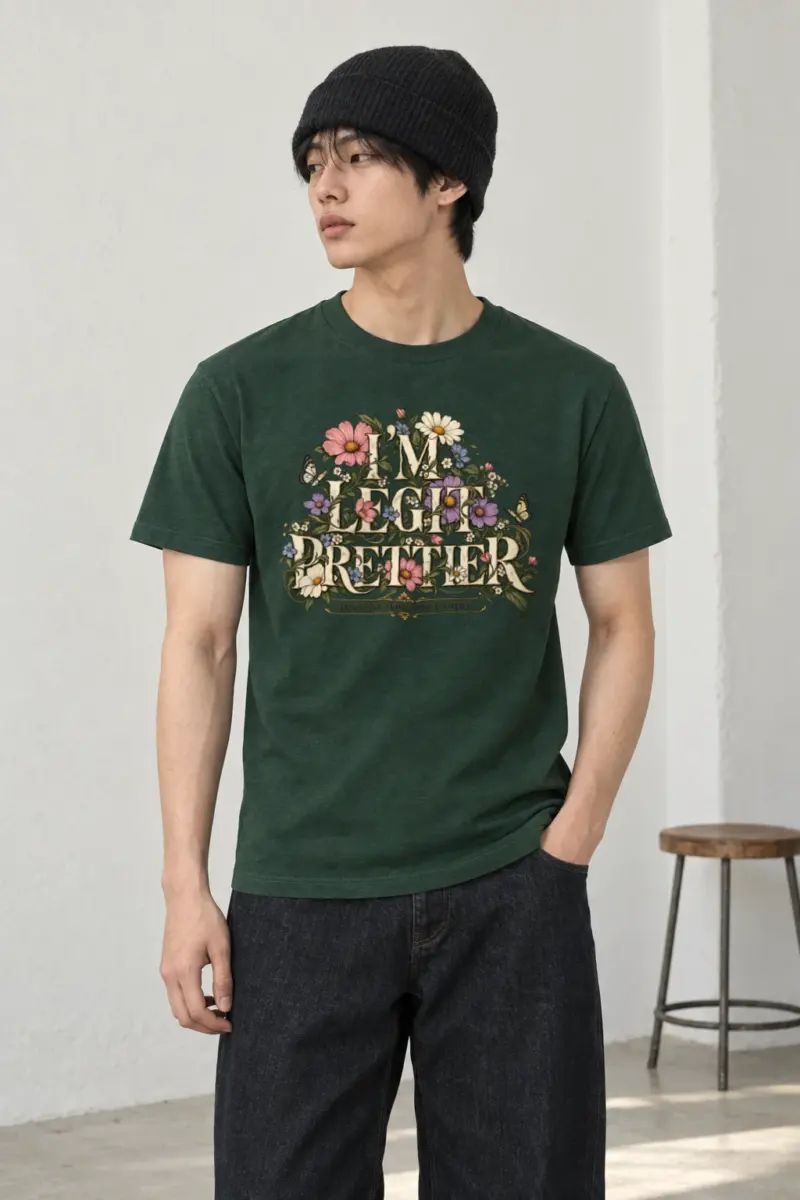 "Wildflower Butterfly Typography" Heavyweight Unisex Crewneck T-shirt