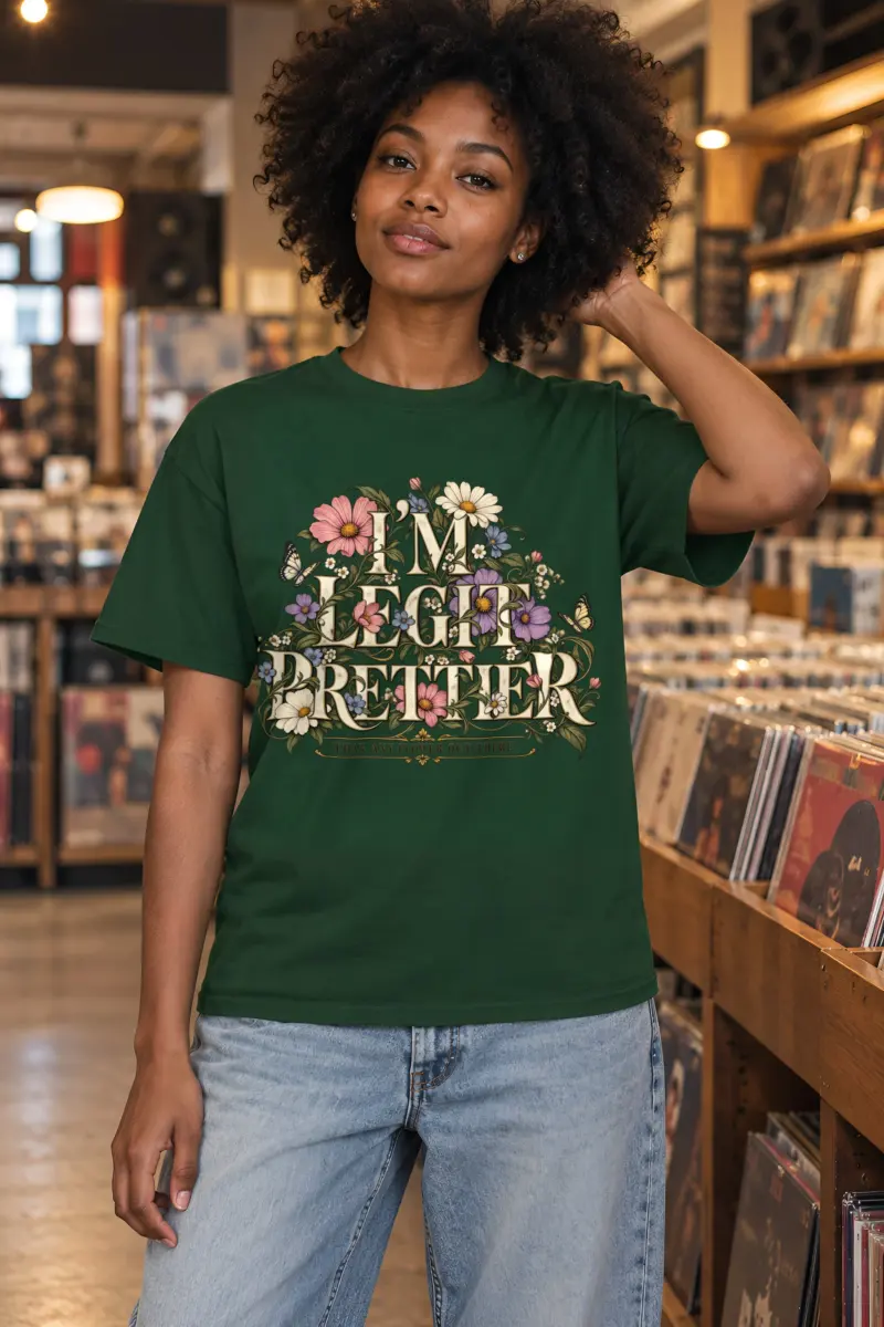 "Wildflower Butterfly Typography" Heavyweight Unisex Crewneck T-shirt