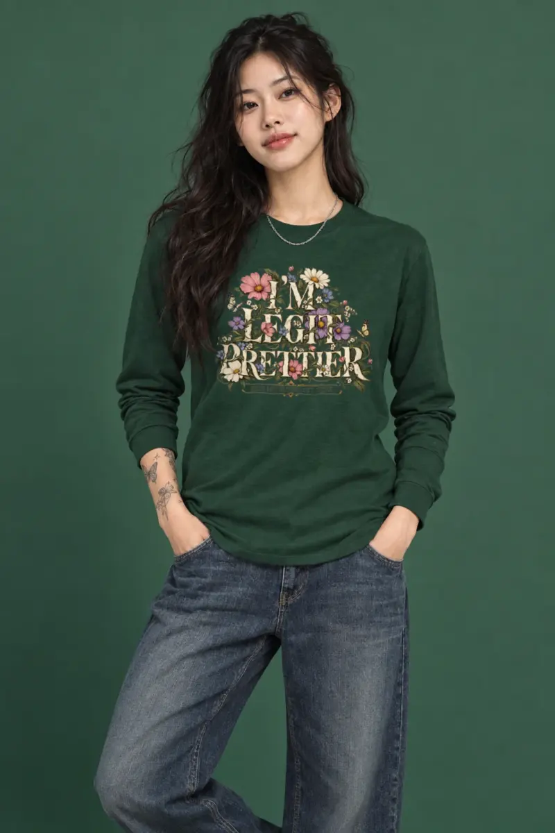 "Wildflower Butterfly Typography" Unisex Longsleeve T-shirt