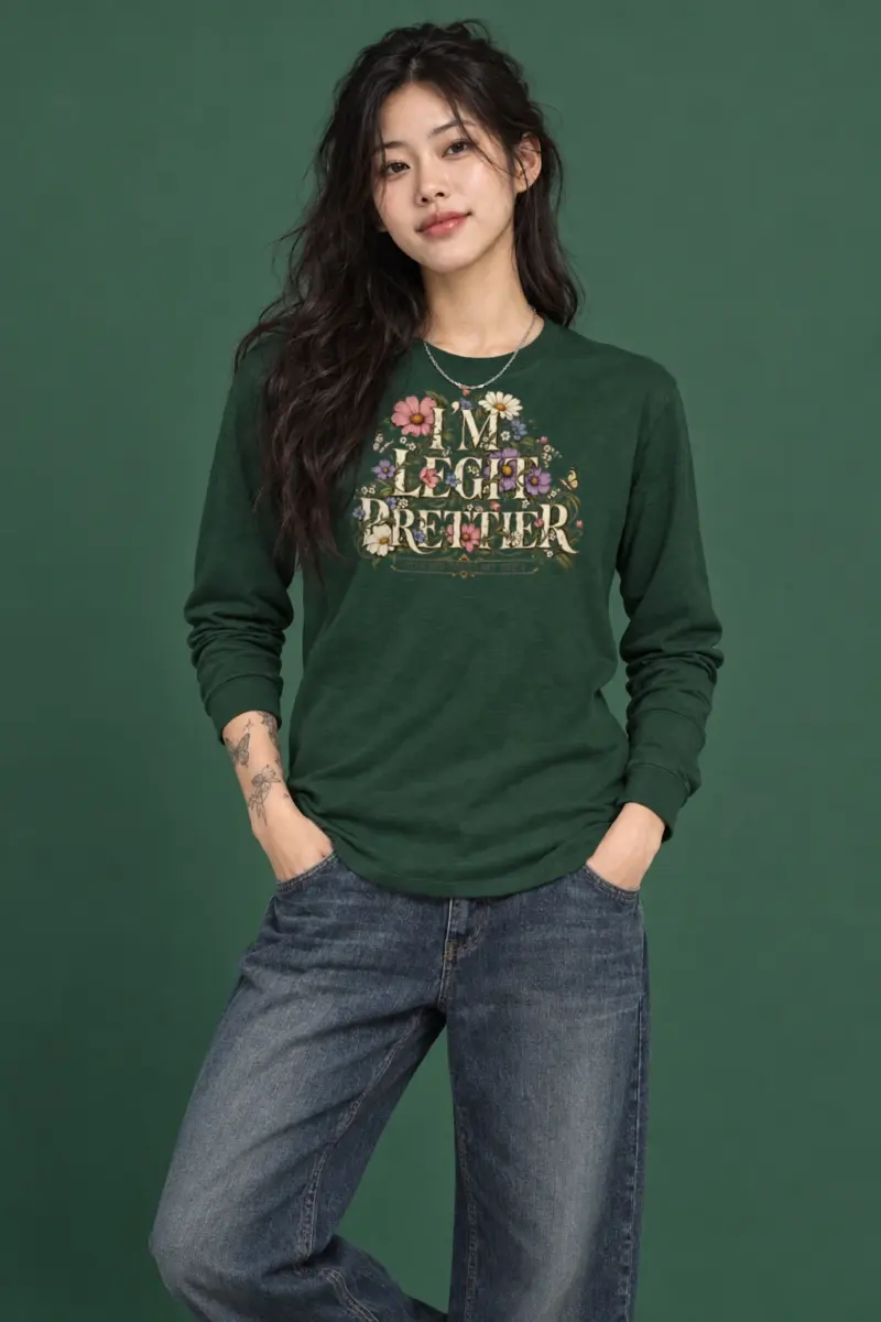 "Wildflower Butterfly Typography" Unisex Longsleeve T-shirt