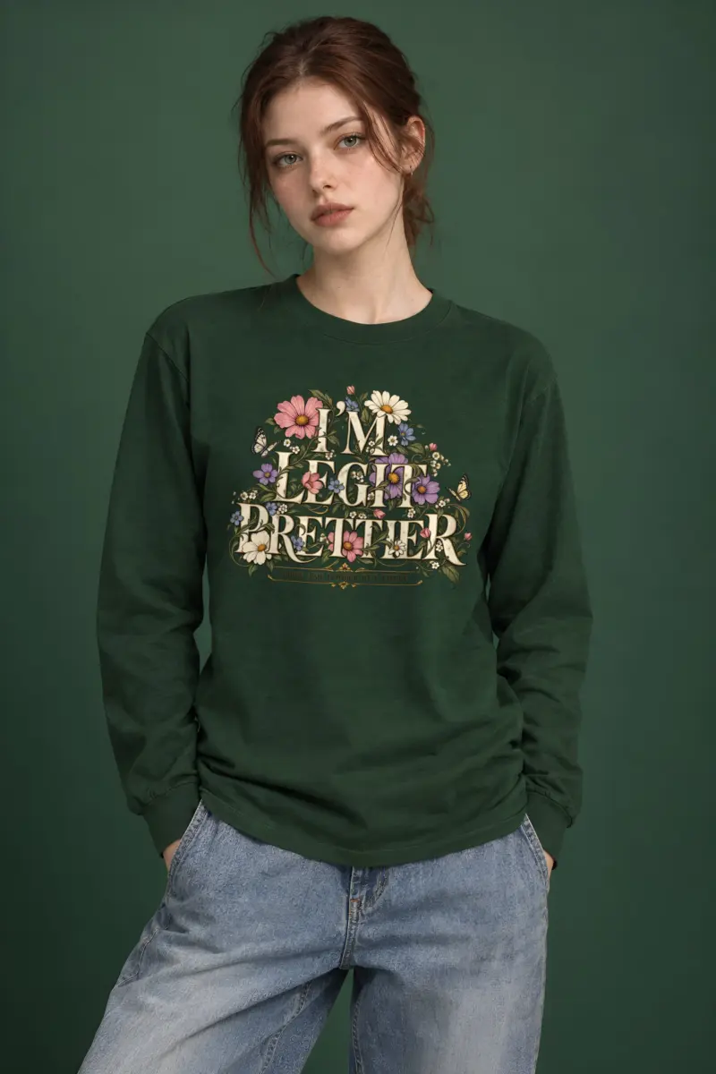 "Wildflower Butterfly Typography" Unisex Longsleeve T-shirt