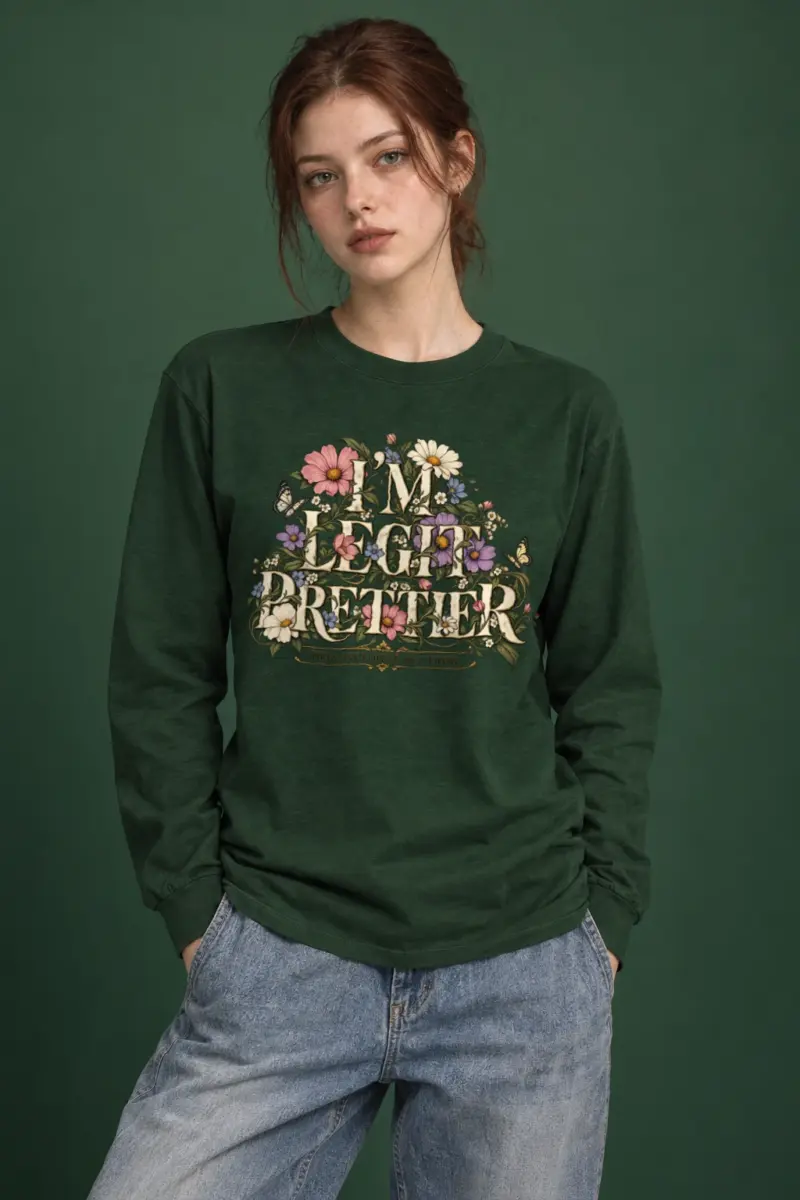"Wildflower Butterfly Typography" Unisex Longsleeve T-shirt