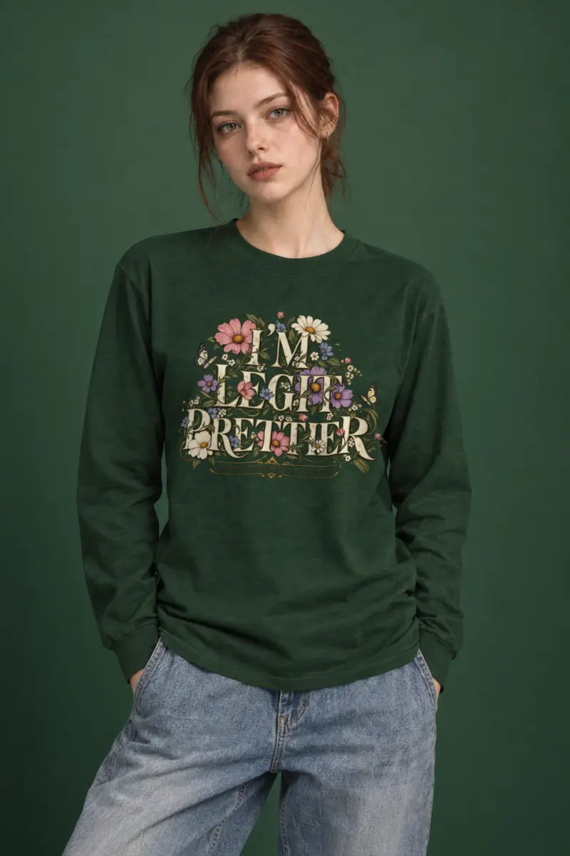 "Wildflower Butterfly Typography" Unisex Longsleeve T-shirt