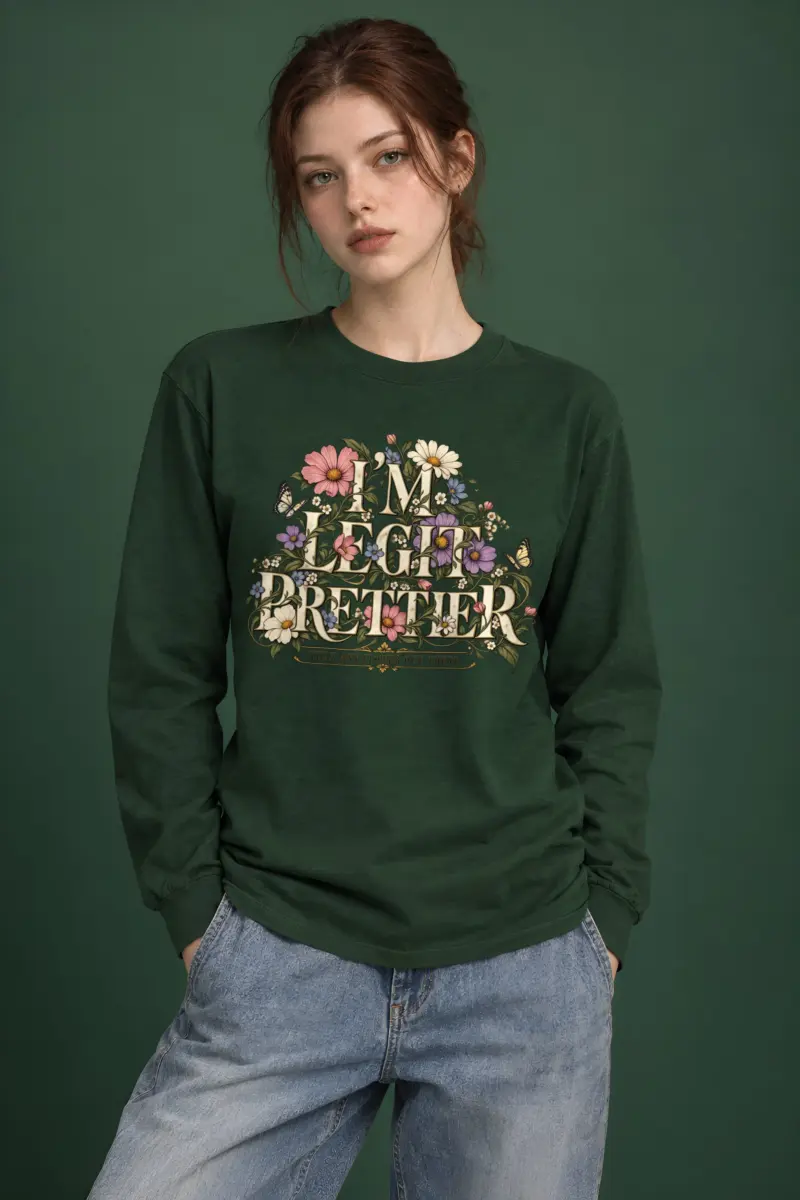 "Wildflower Butterfly Typography" Unisex Longsleeve T-shirt