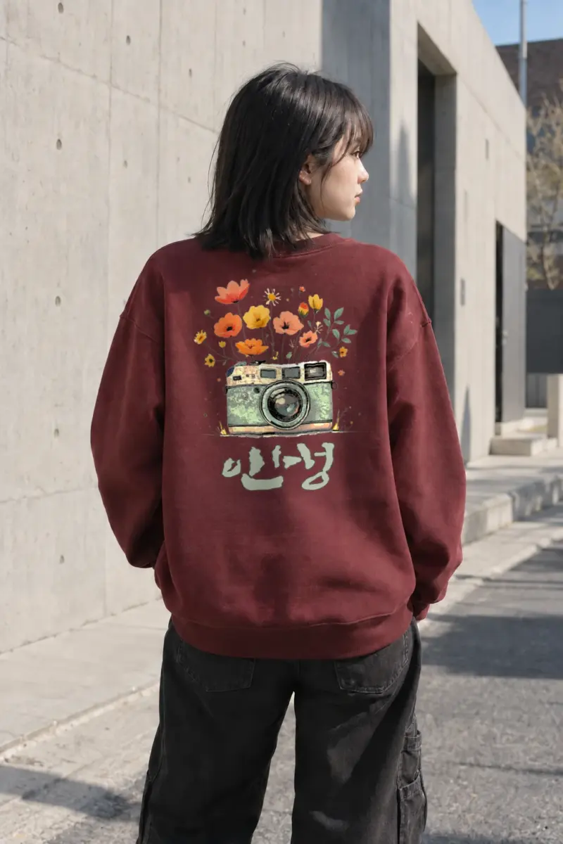 “Wildflower Camera” Heavy Blend Unisex Crewneck Sweatshirt | Gildan 18000