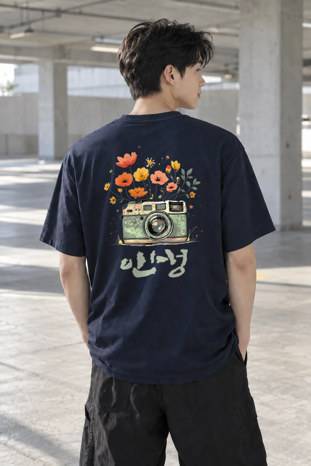 "Wildflower Camera" Heavyweight Unisex Crewneck T-shirt | Gildan 5000