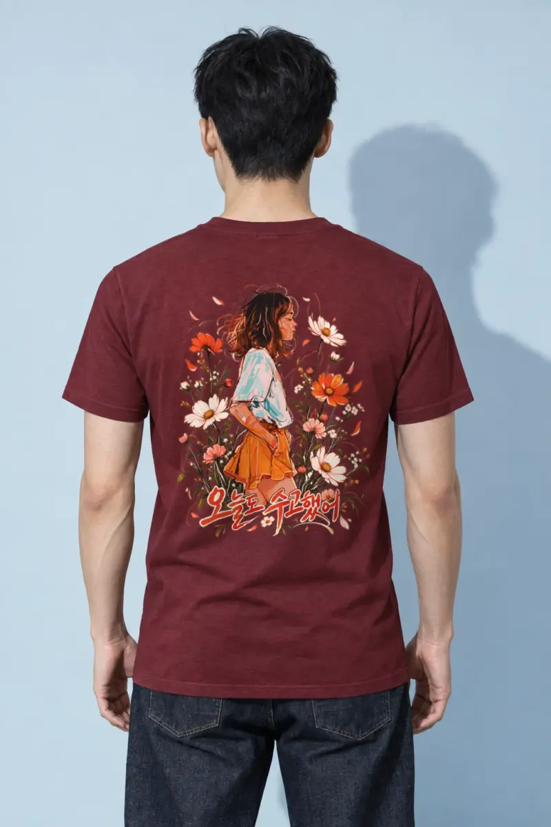 "Wildflower Comfort" Heavyweight Unisex Crewneck T-shirt