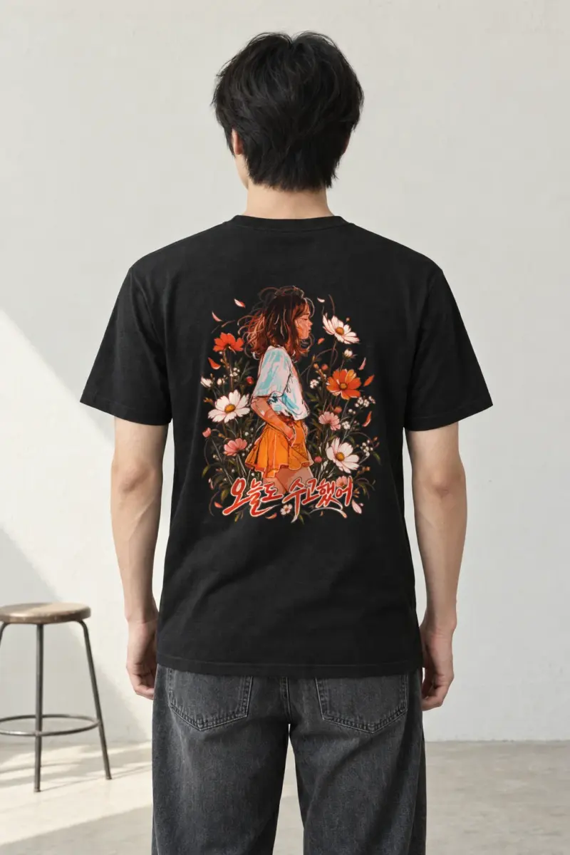 "Wildflower Comfort" Heavyweight Unisex Crewneck T-shirt