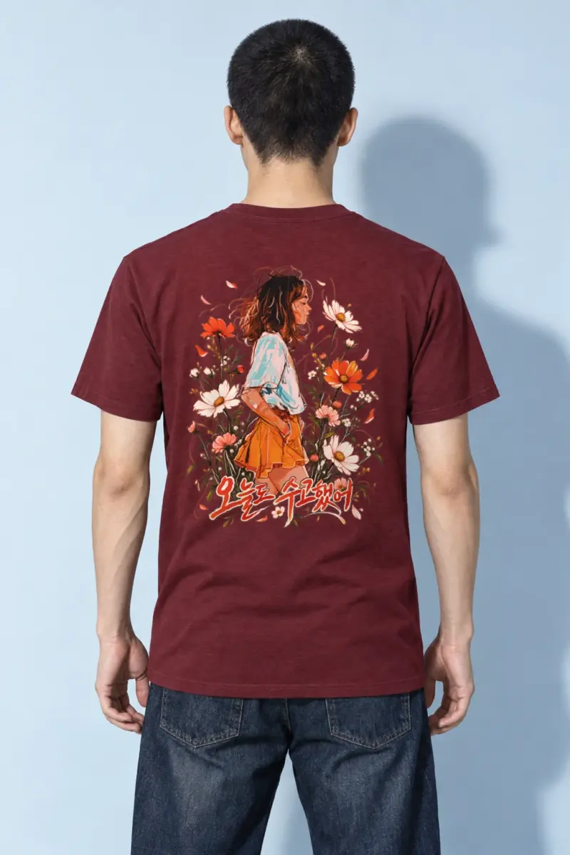 "Wildflower Comfort" Heavyweight Unisex Crewneck T-shirt | Gildan 5000