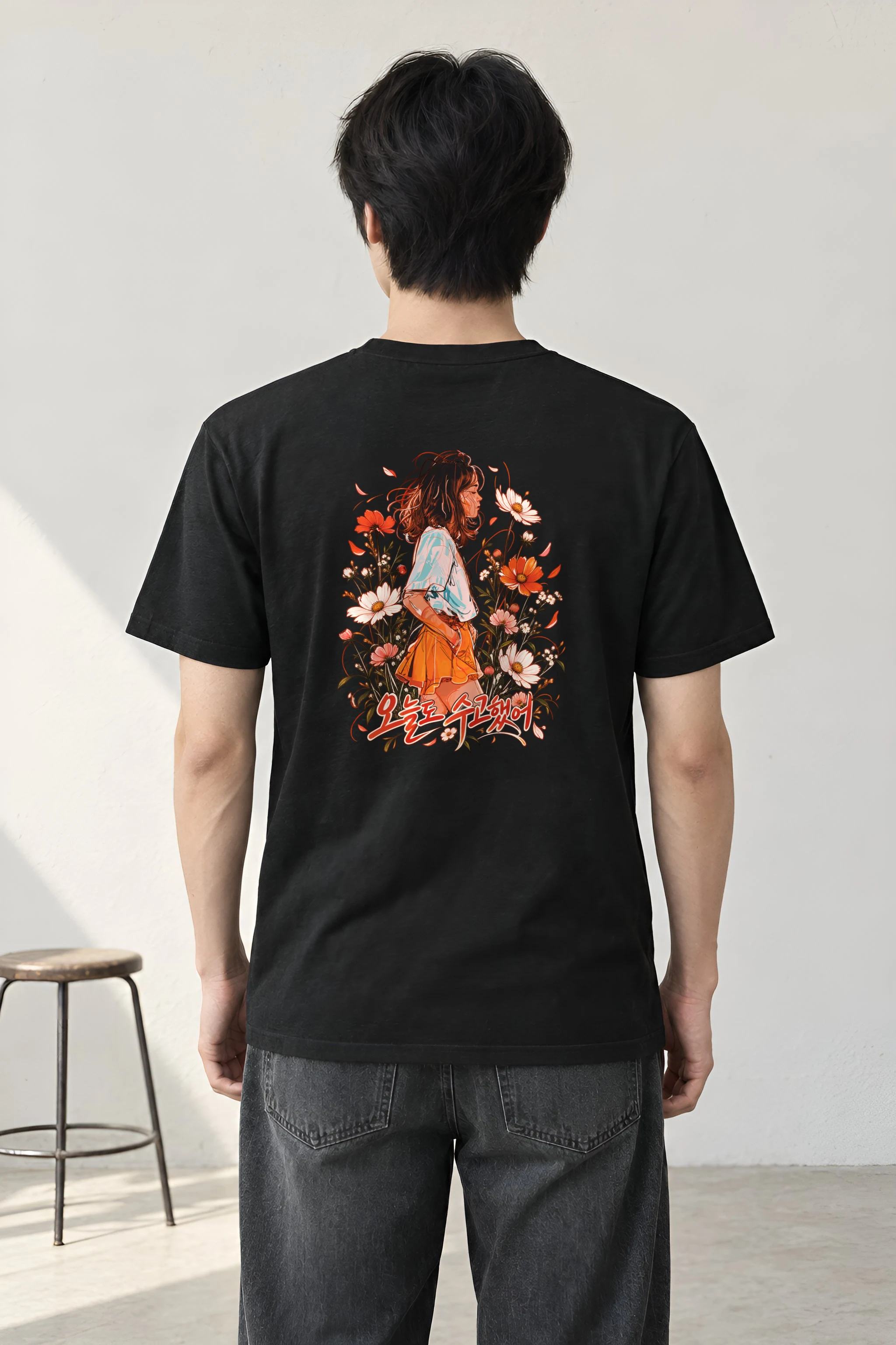 "Wildflower Comfort" Heavyweight Unisex Crewneck T-shirt