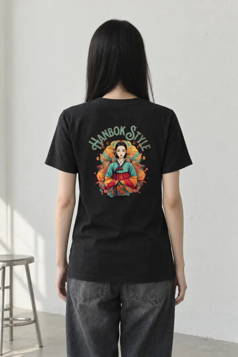 "Wildflower Hanbok Muse" Heavyweight Unisex Crewneck T-shirt
