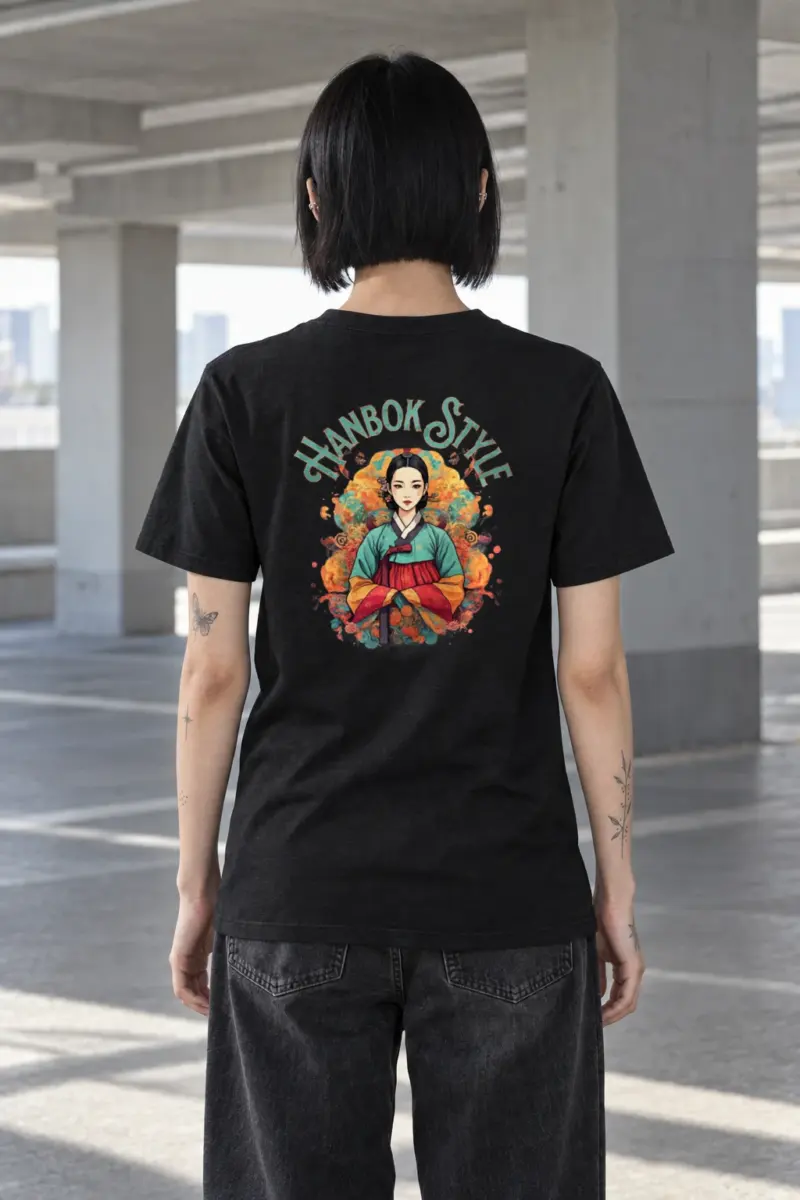 "Wildflower Hanbok Muse" Heavyweight Unisex Crewneck T-shirt