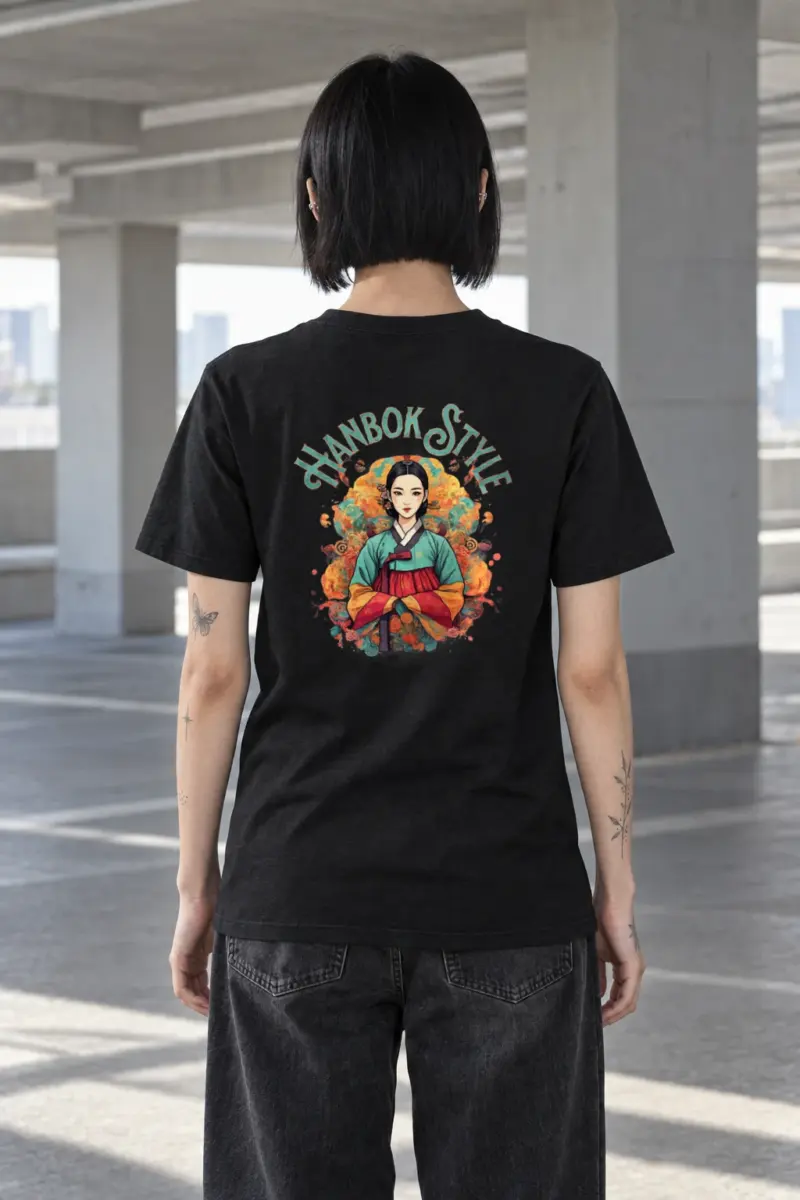 "Wildflower Hanbok Muse" Heavyweight Unisex Crewneck T-shirt
