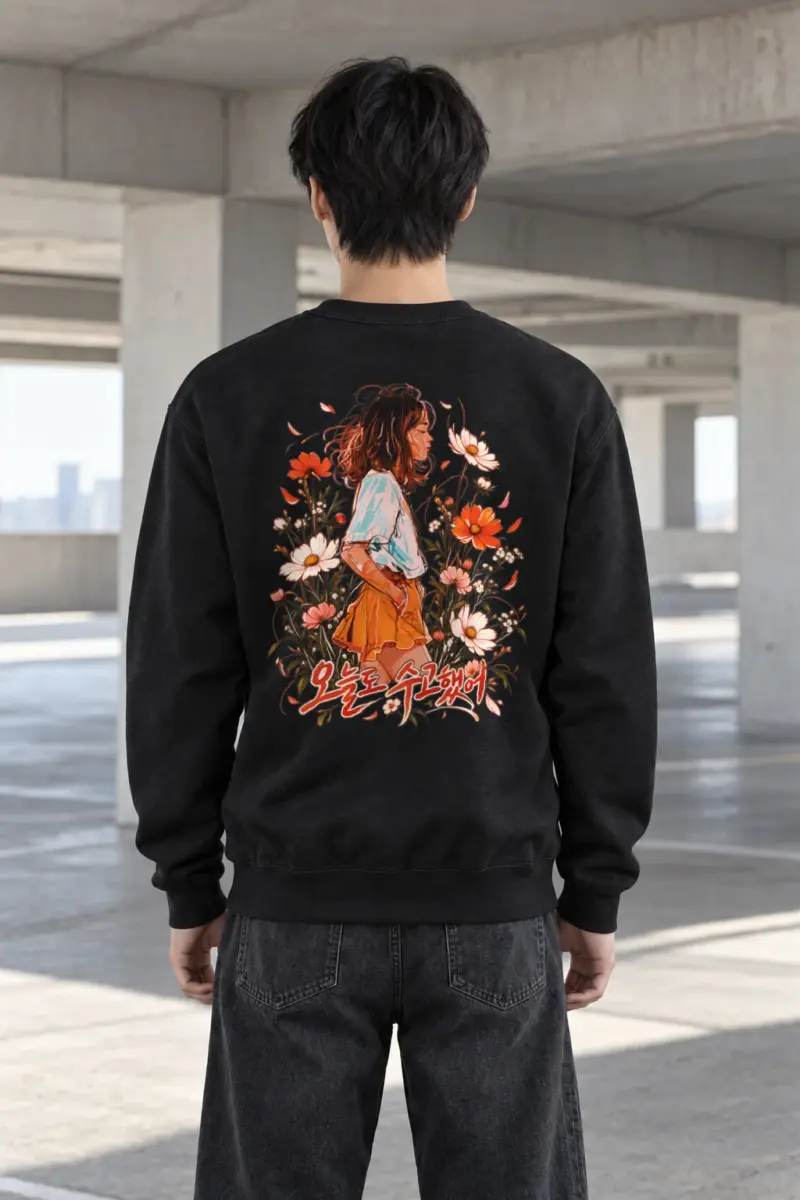 "Wildflower Pause" Heavy Blend Unisex Crewneck Sweatshirt | Gildan 18000
