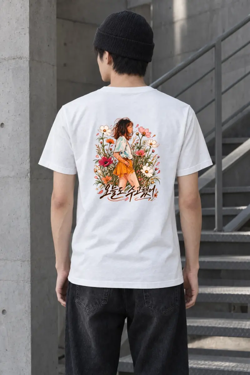 "Wildflower Pause" Heavyweight Unisex Crewneck T-shirt