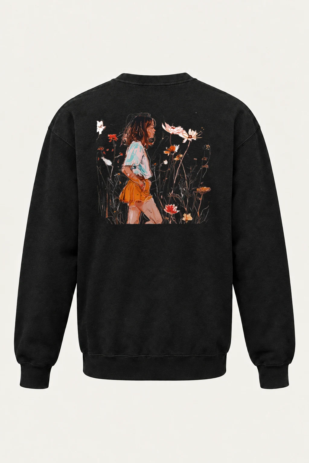 "Wildflower Profile" Heavy Blend Unisex Crewneck Sweatshirt | Gildan 18000