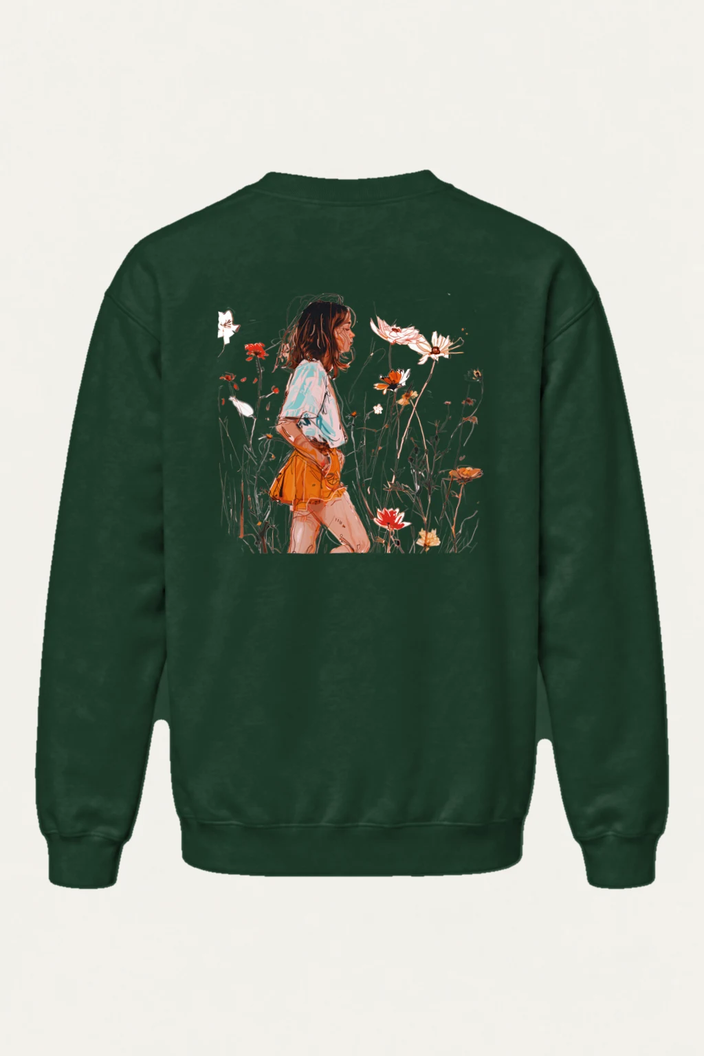 "Wildflower Profile" Heavy Blend Unisex Crewneck Sweatshirt | Gildan 18000