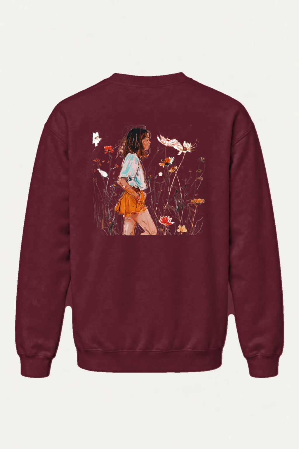 "Wildflower Profile" Heavy Blend Unisex Crewneck Sweatshirt | Gildan 18000
