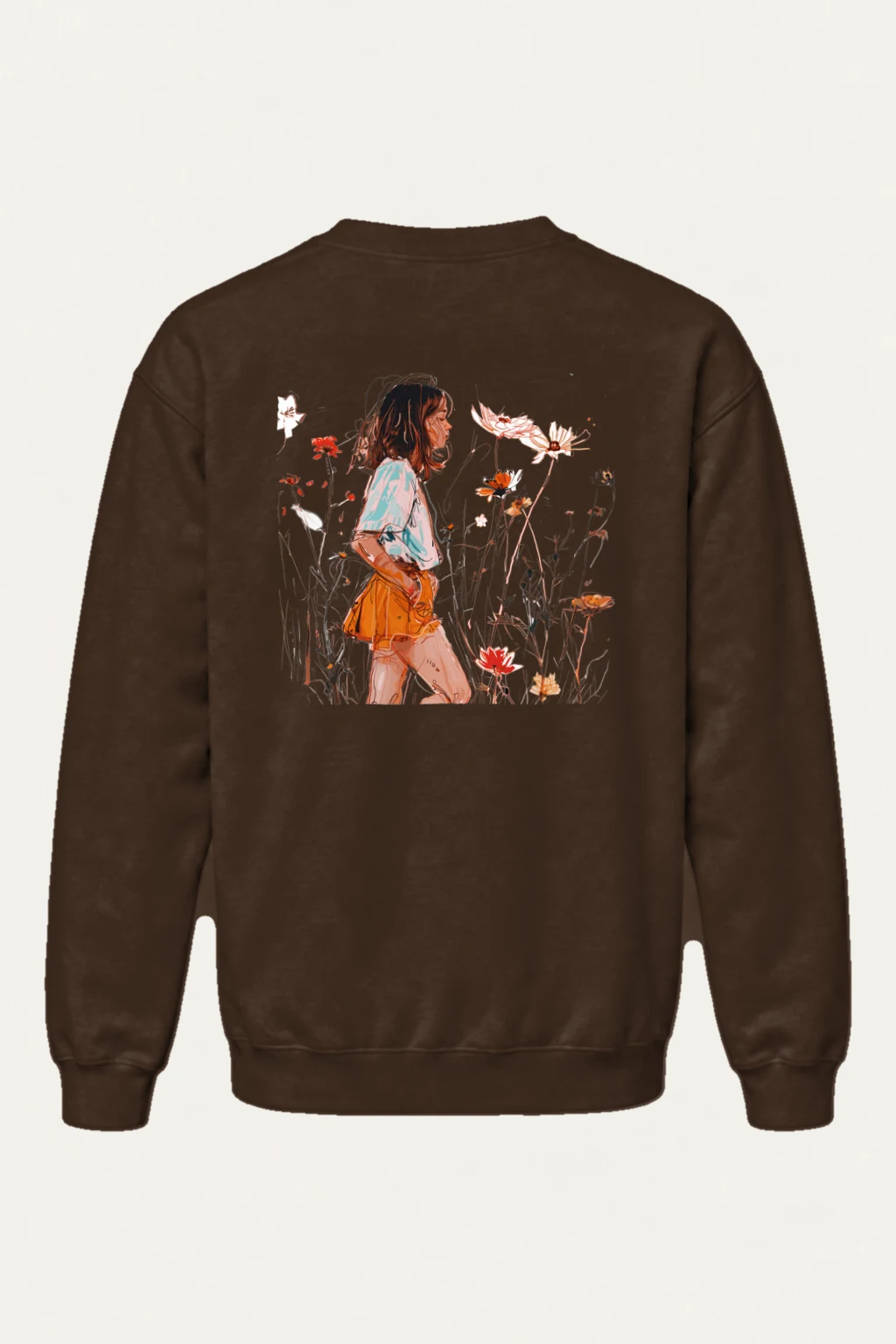 "Wildflower Profile" Heavy Blend Unisex Crewneck Sweatshirt | Gildan 18000
