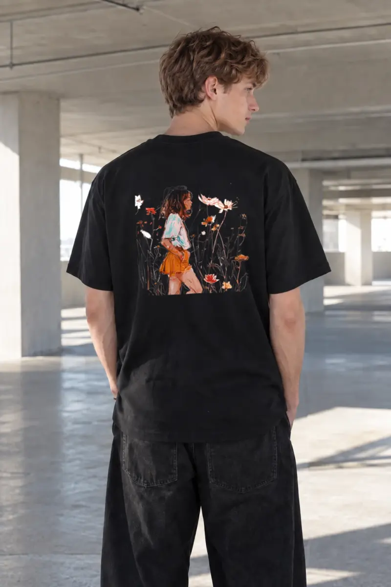 “Wildflower Profile” Heavyweight Unisex Crewneck T-shirt | Gildan 5000