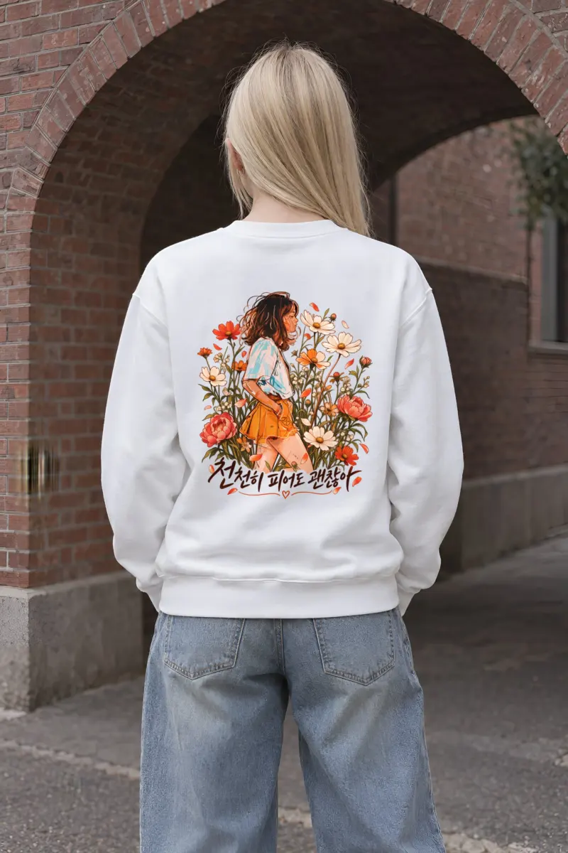 "Wildflower Stillness" Heavy Blend Unisex Crewneck Sweatshirt