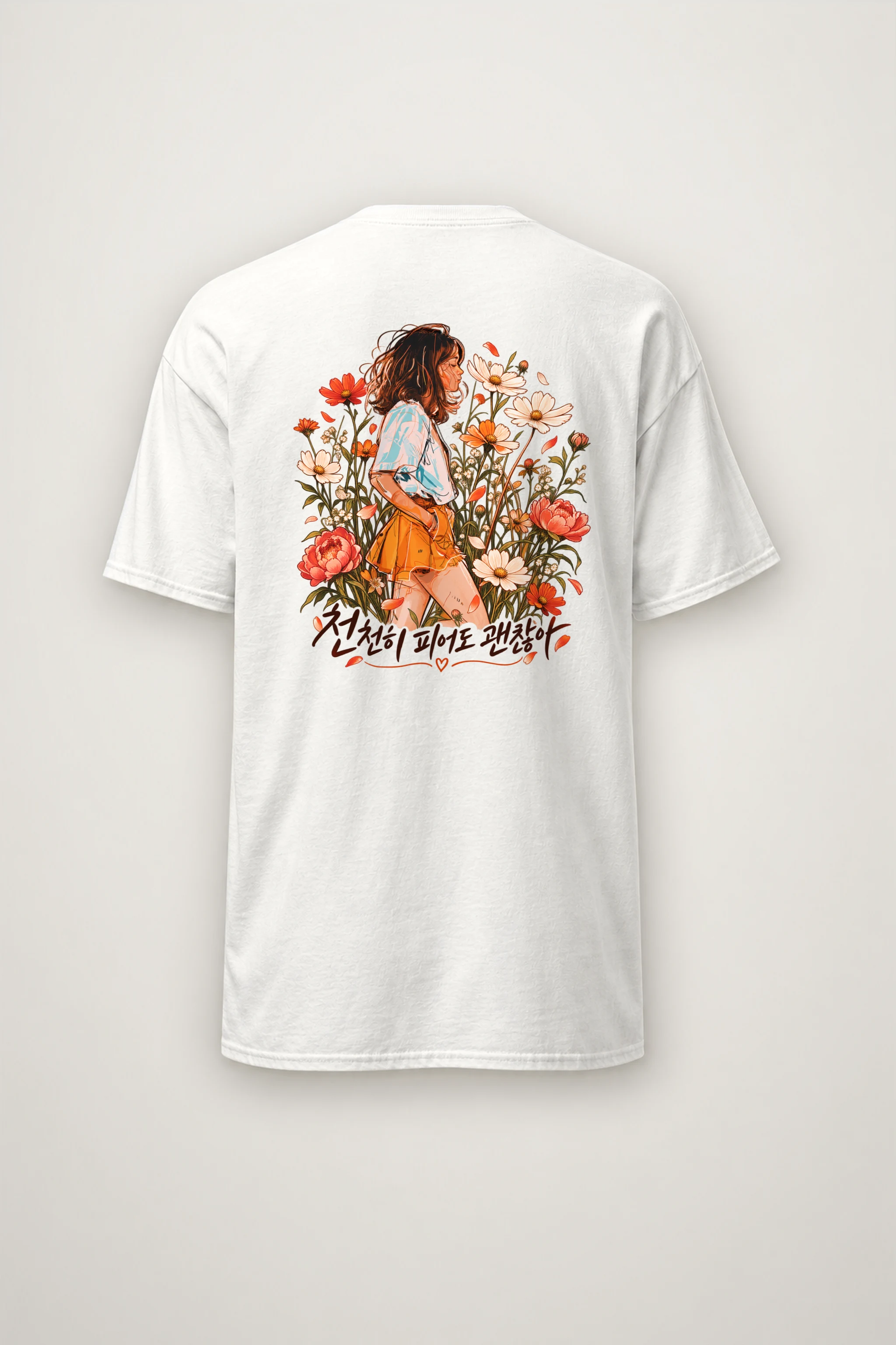 "Wildflower Stillness" Heavyweight Unisex Crewneck T-shirt