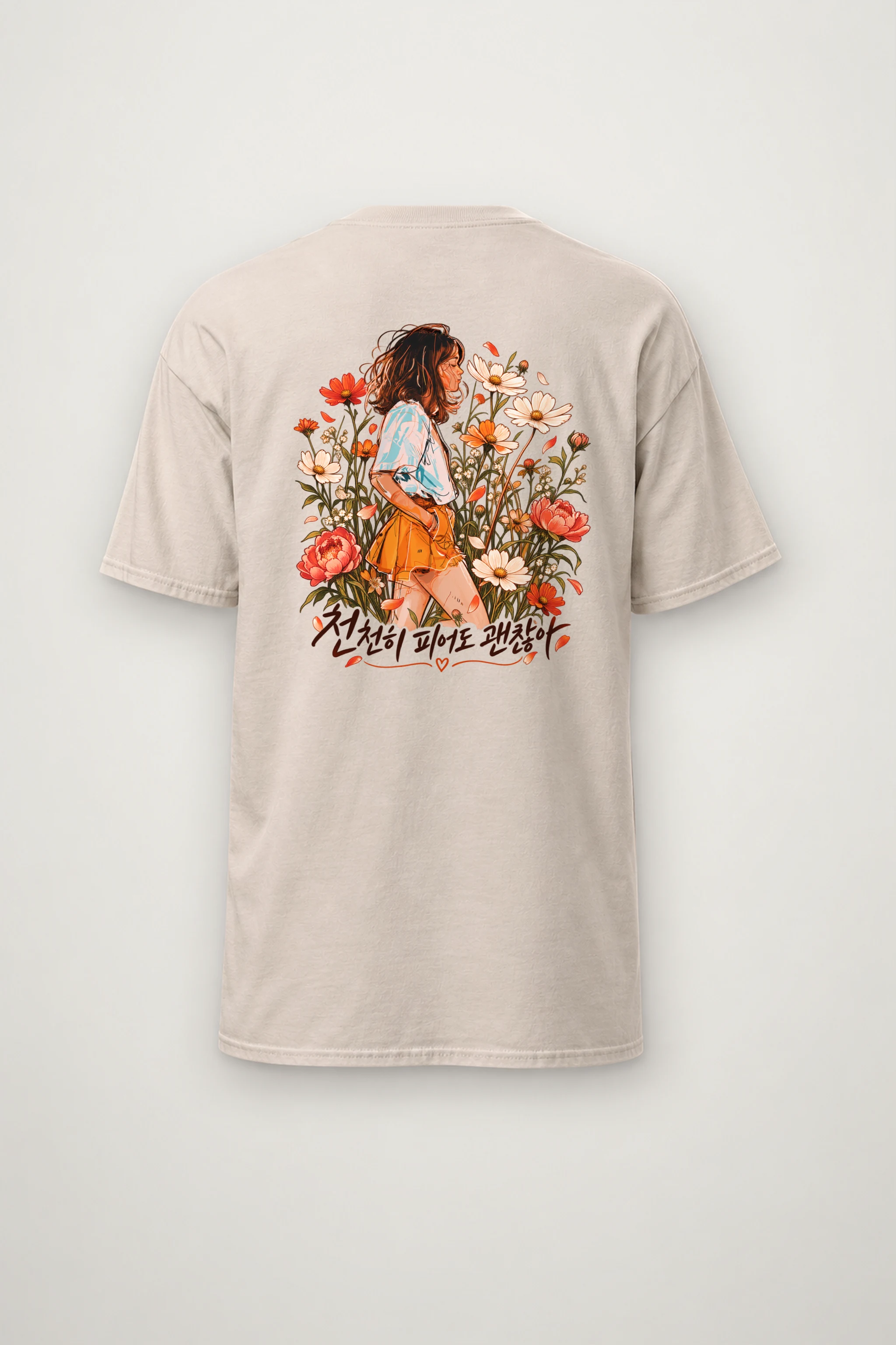 "Wildflower Stillness" Heavyweight Unisex Crewneck T-shirt