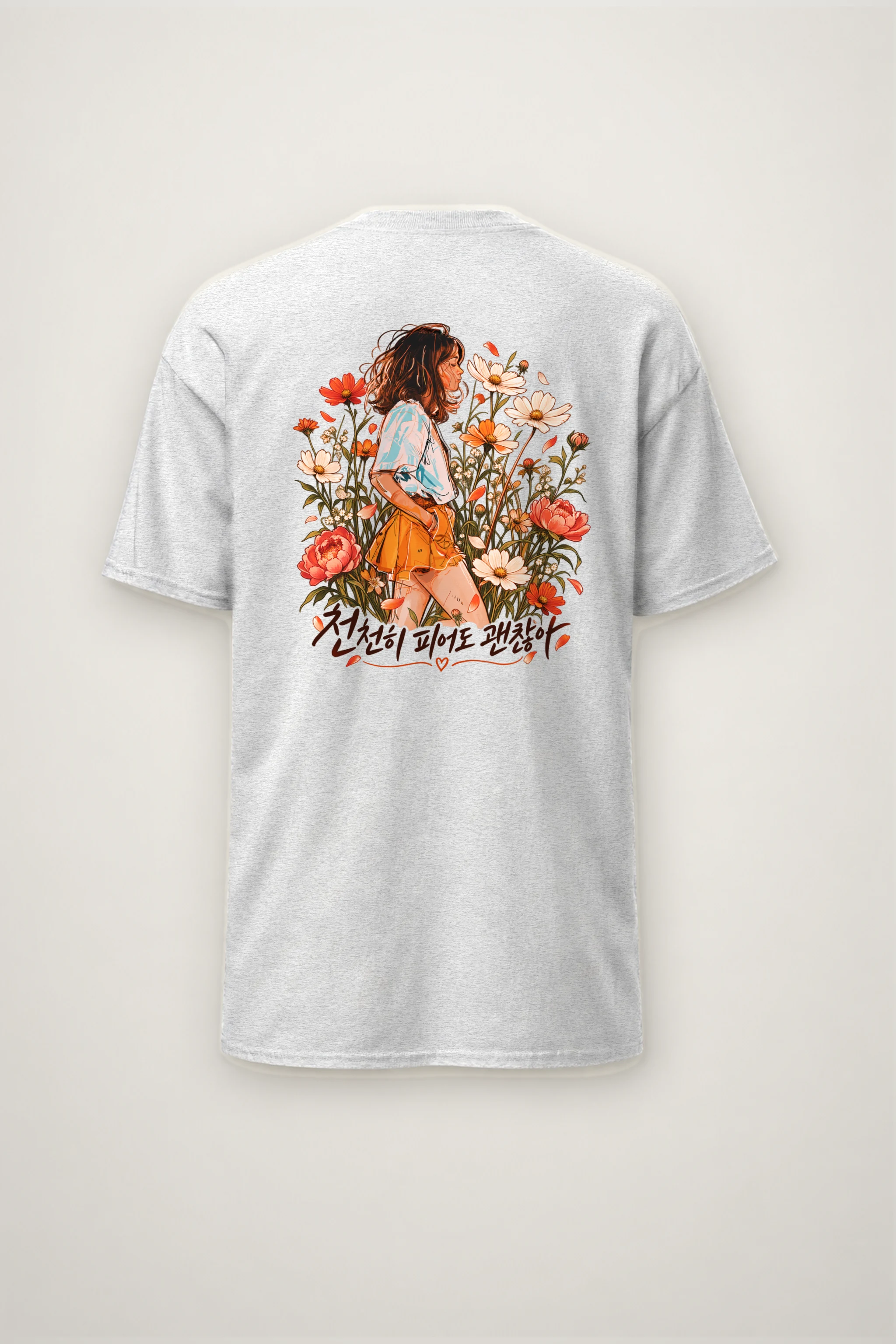 "Wildflower Stillness" Heavyweight Unisex Crewneck T-shirt
