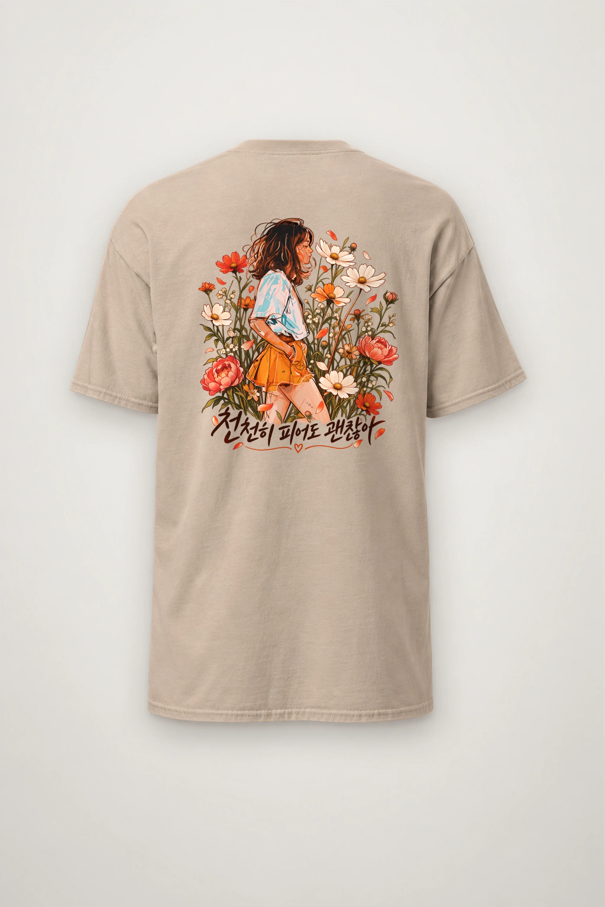 "Wildflower Stillness" Heavyweight Unisex Crewneck T-shirt