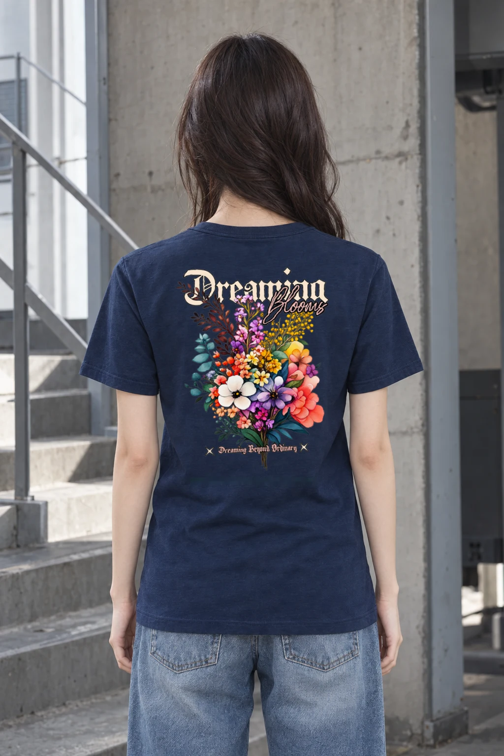 "Wildflower Typography" Heavyweight Unisex Crewneck T-shirt | Gildan 5000