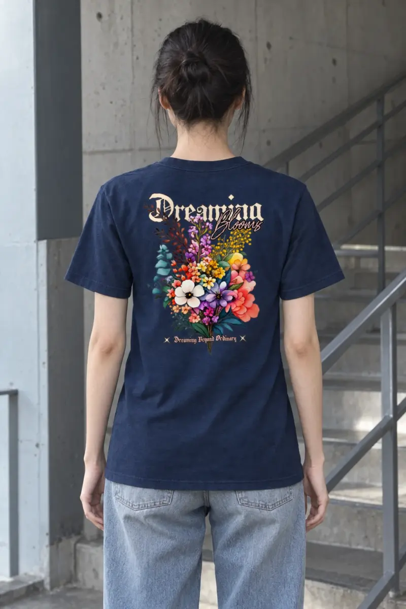 "Wildflower Typography" Heavyweight Unisex Crewneck T-shirt