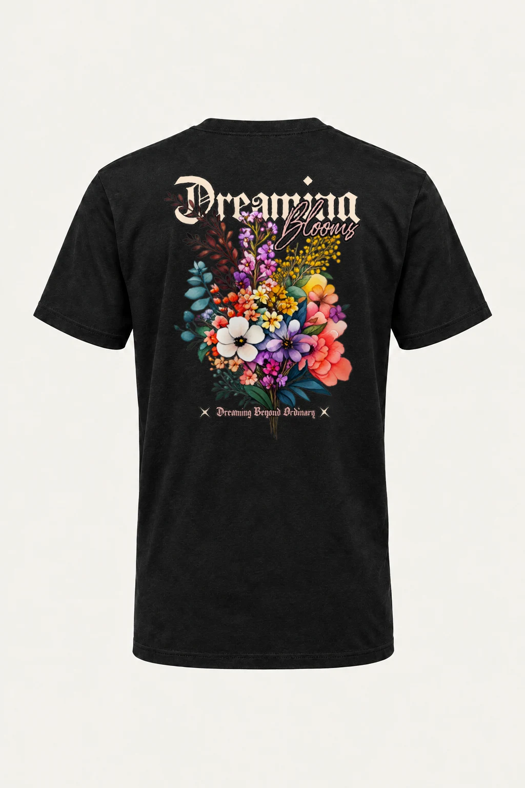 "Wildflower Typography" Heavyweight Unisex Crewneck T-shirt | Gildan 5000