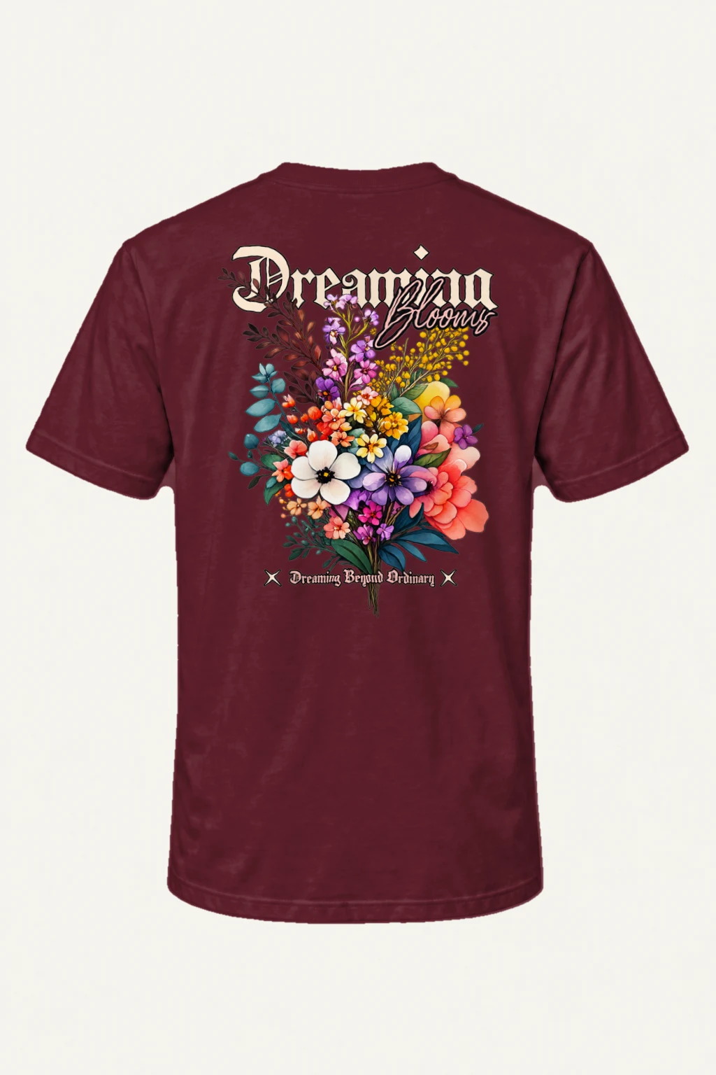 "Wildflower Typography" Heavyweight Unisex Crewneck T-shirt | Gildan 5000