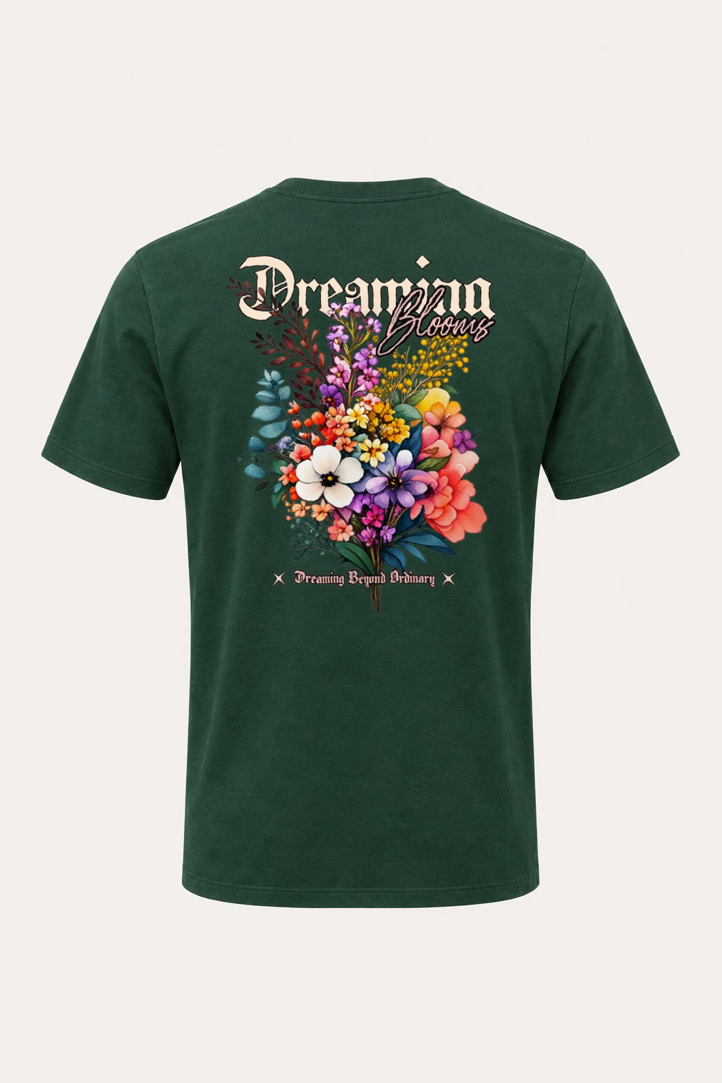 "Wildflower Typography" Heavyweight Unisex Crewneck T-shirt | Gildan 5000