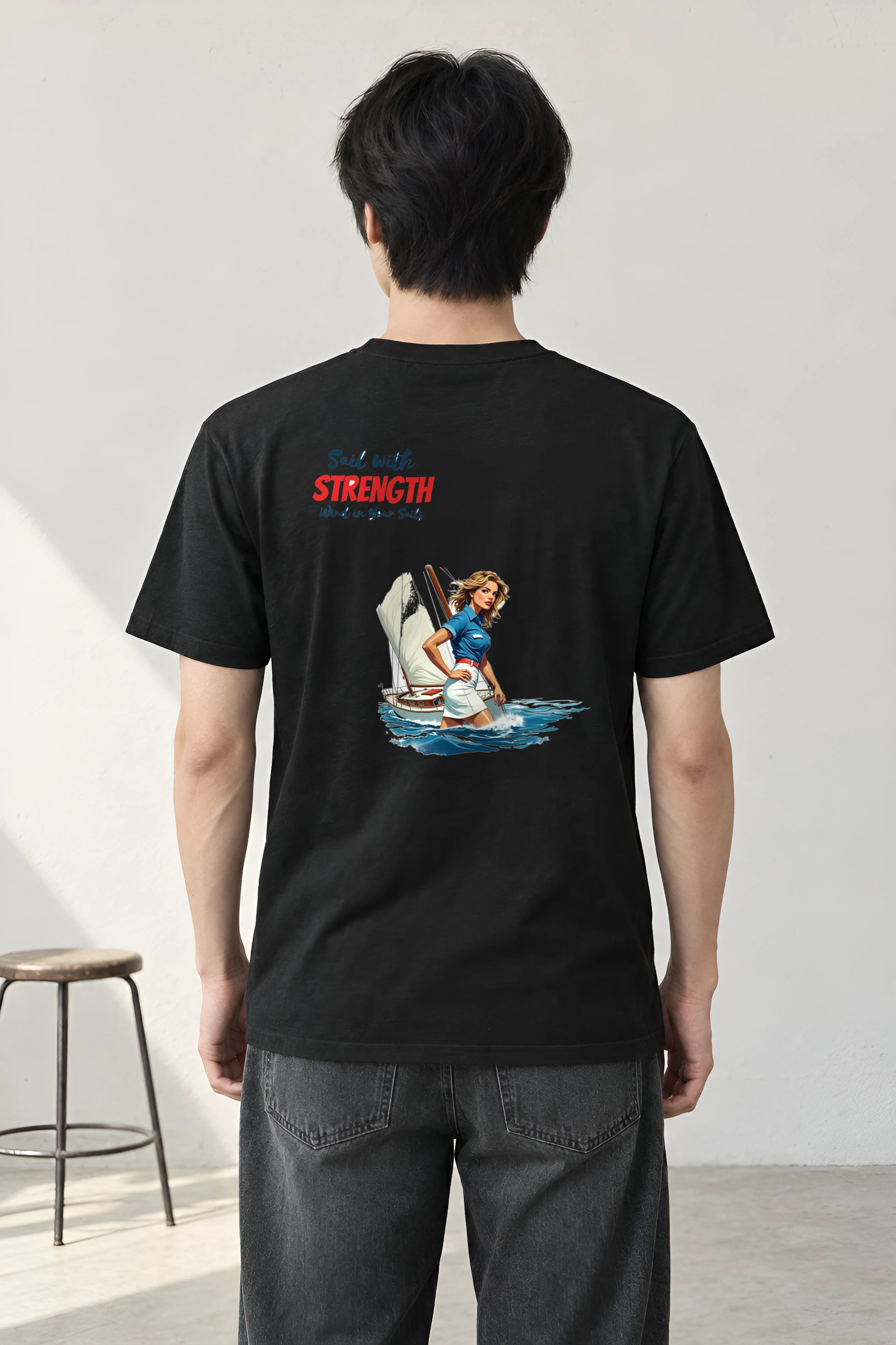 "Wind In Your Sails" Heavyweight Unisex Crewneck T-shirt