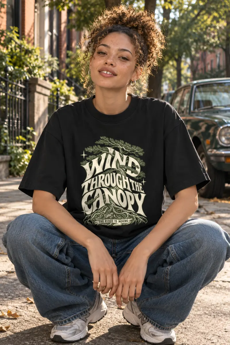 "Wind Through the Canopy" Unisex Oversized Heavyweight Crewneck T-Shirt