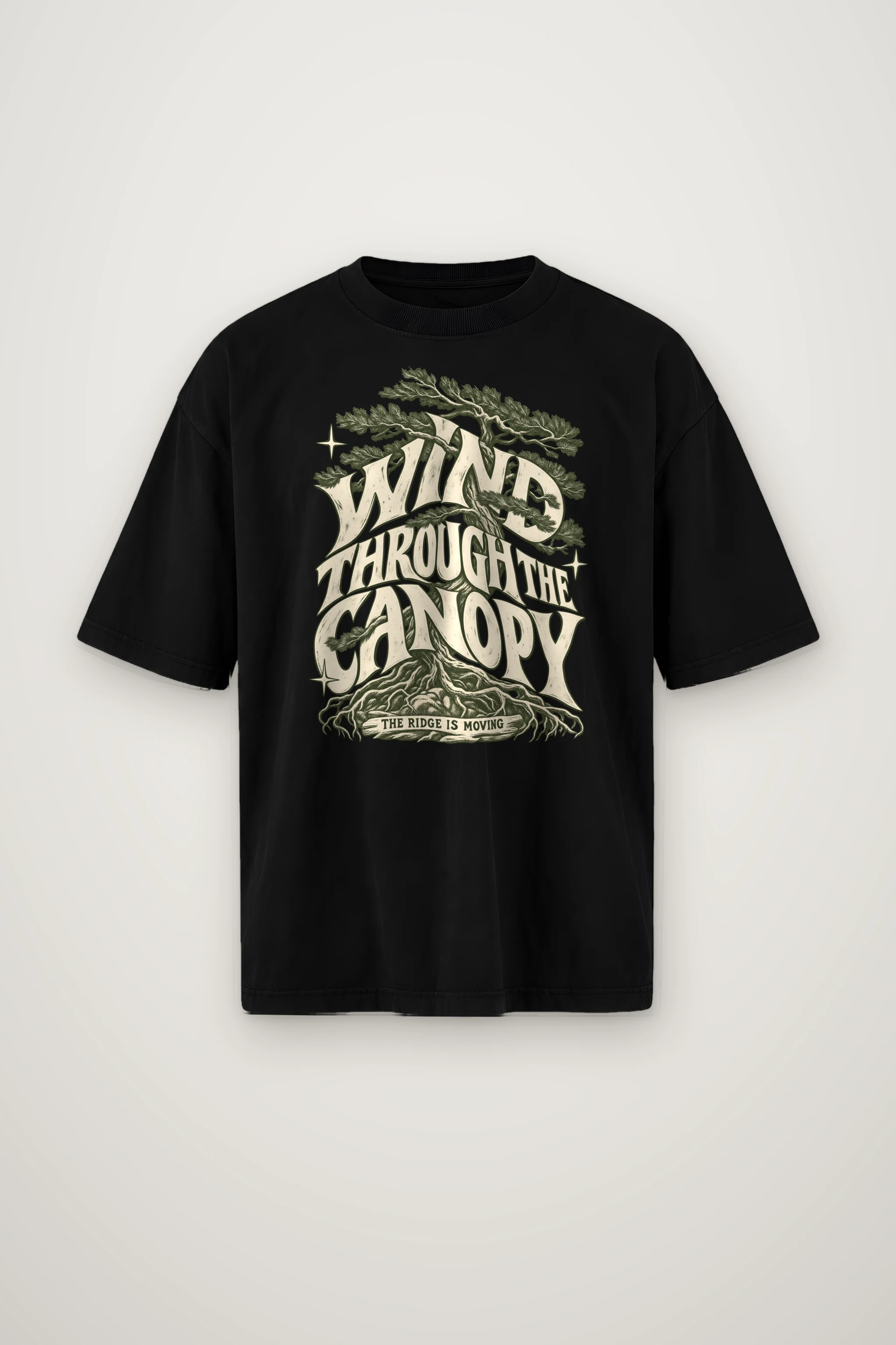 "Wind Through the Canopy" Men's Oversized Heavyweight Crewneck T-Shirt